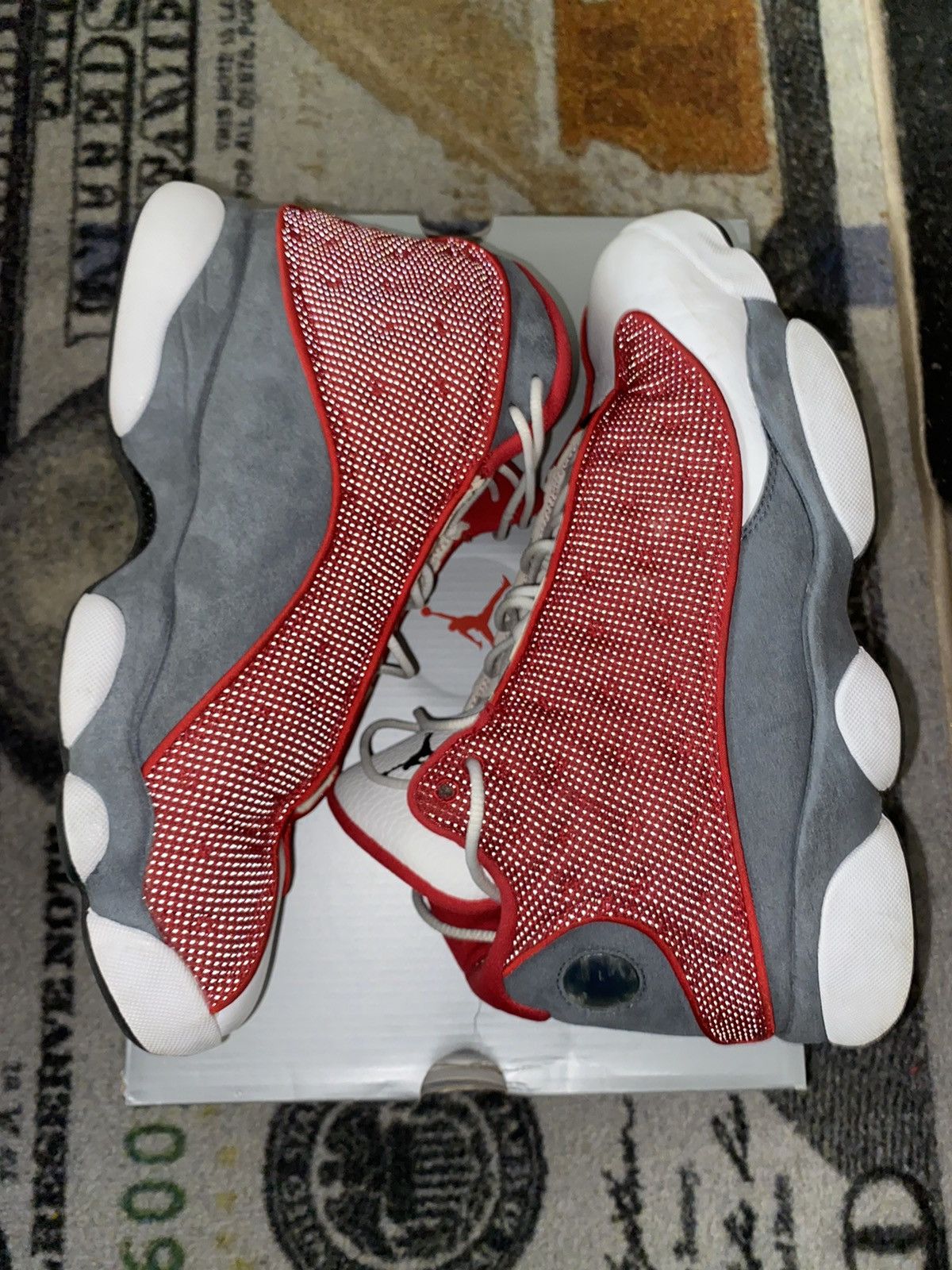 image of Jordan Nike Jordan 13 Retro Gym Red Flint Grey Shoes, Men's (Size 10)