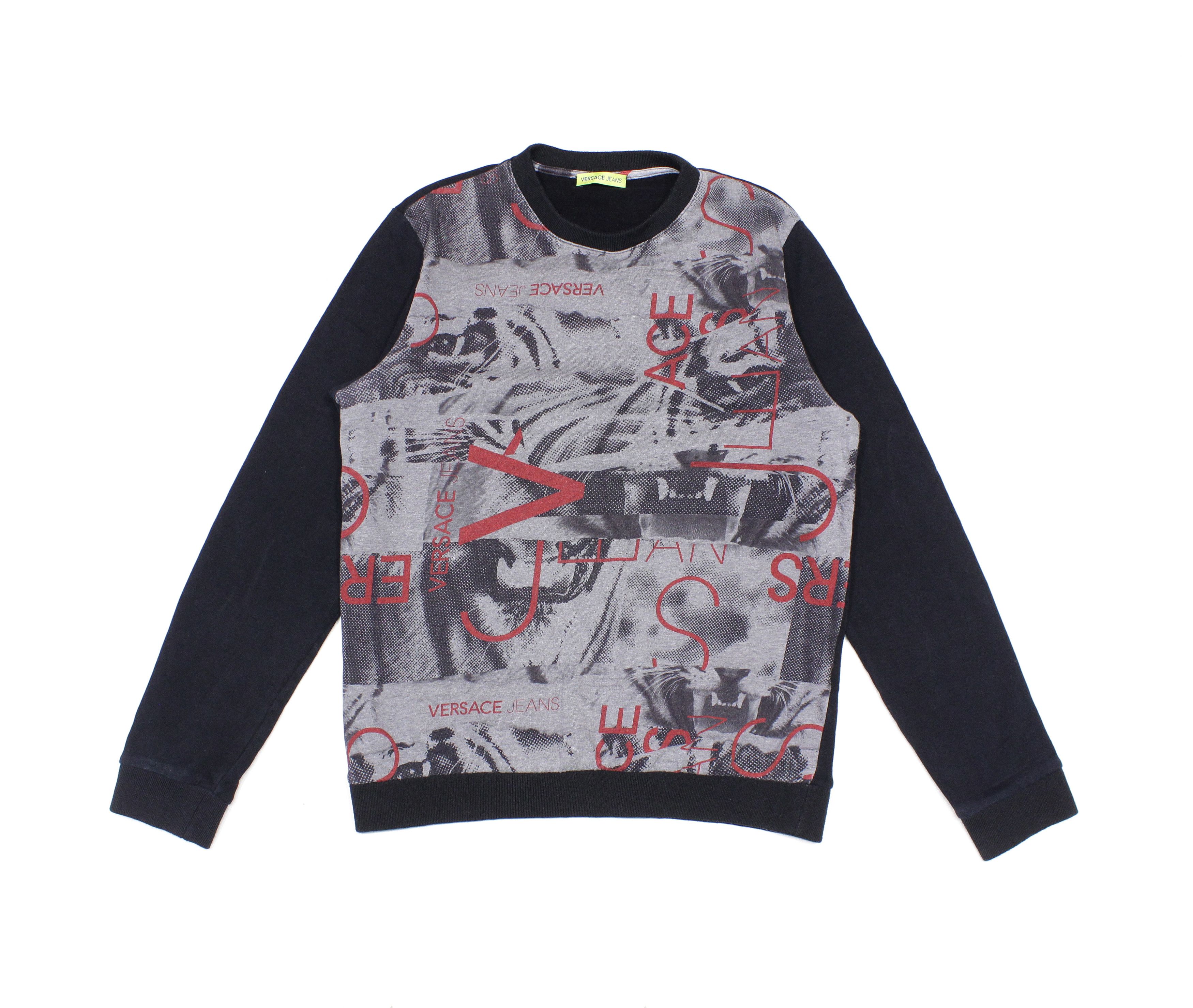 Versace Big Logo Washed Sweatshirt Size US M / EU 48-50 / 2 - 1 Thumbnail