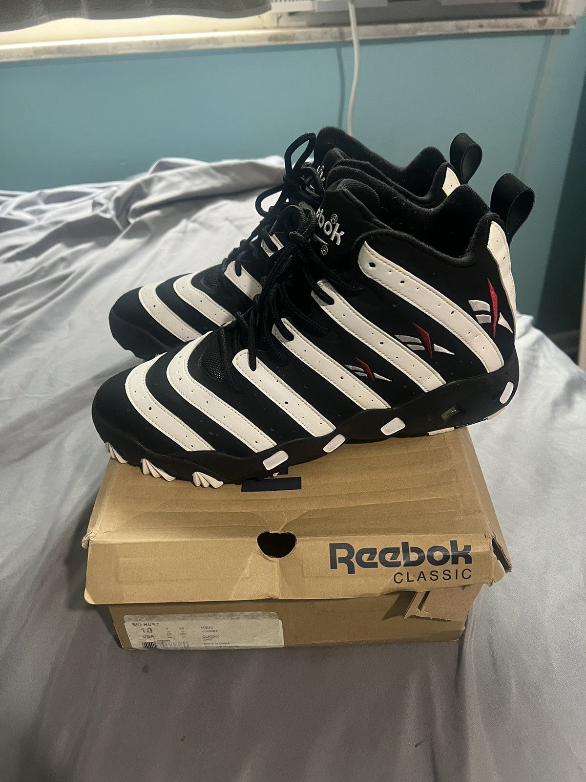 image of Reebok Big Hurt 96 Shoes in Black, Men's (Size 10)