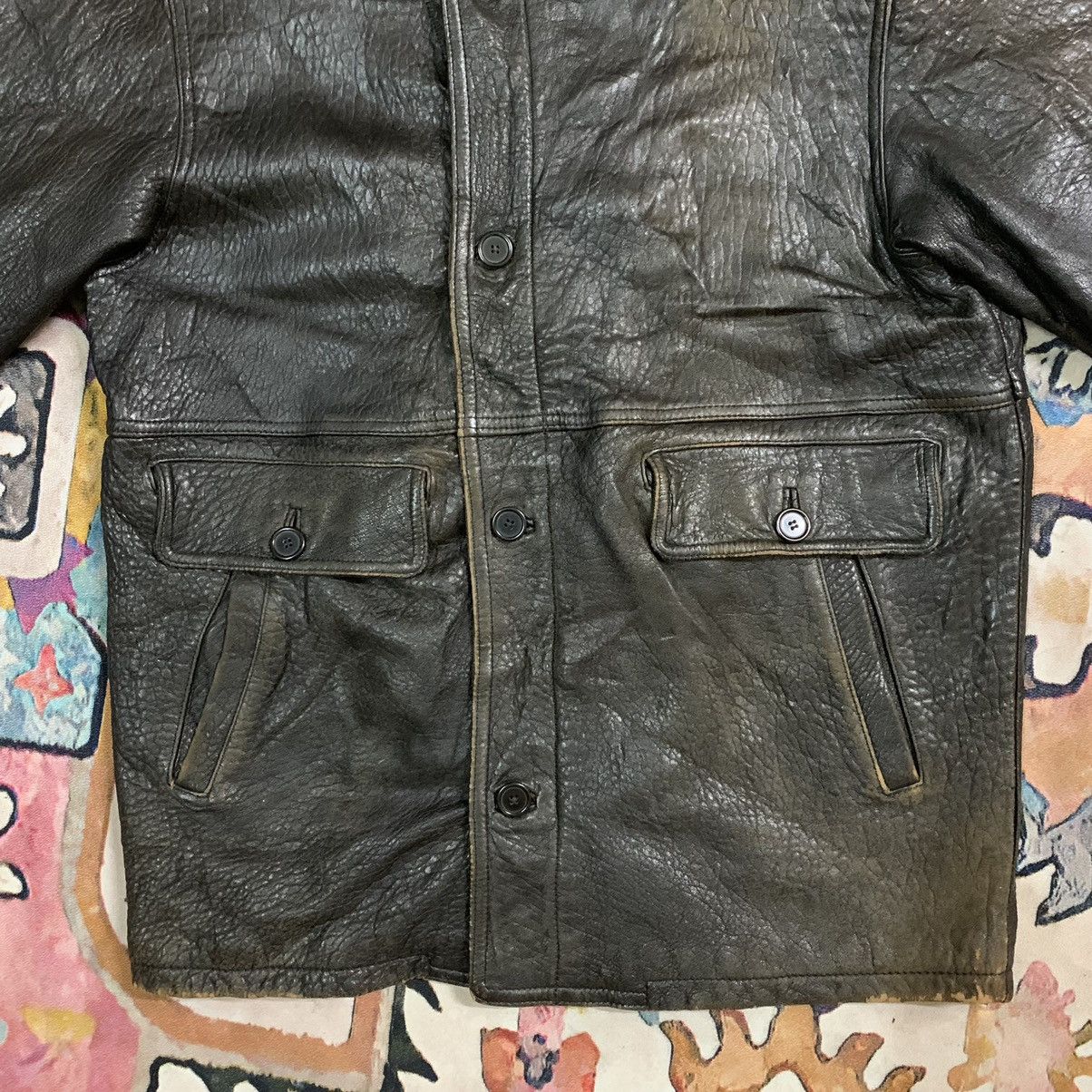 Genuine Leather × Japanese Brand Vintage Japanese Lambsheep Skin Leather Jacket Size US M / EU 48-50 / 2 - 5 Thumbnail