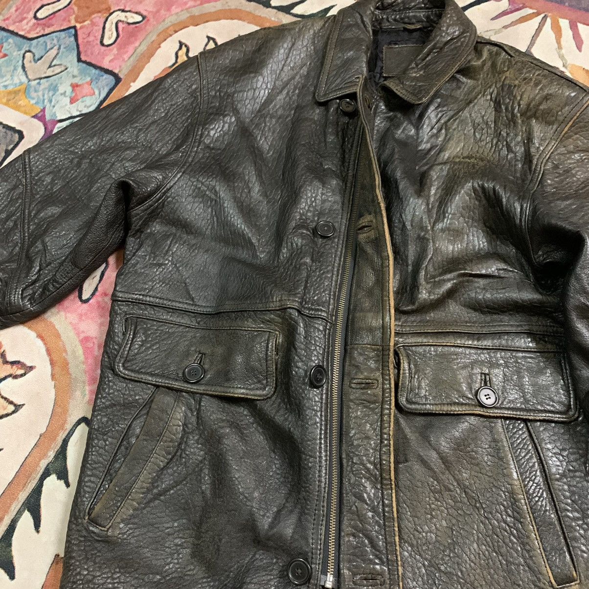 Genuine Leather × Japanese Brand Vintage Japanese Lambsheep Skin Leather Jacket Size US M / EU 48-50 / 2 - 16 Thumbnail