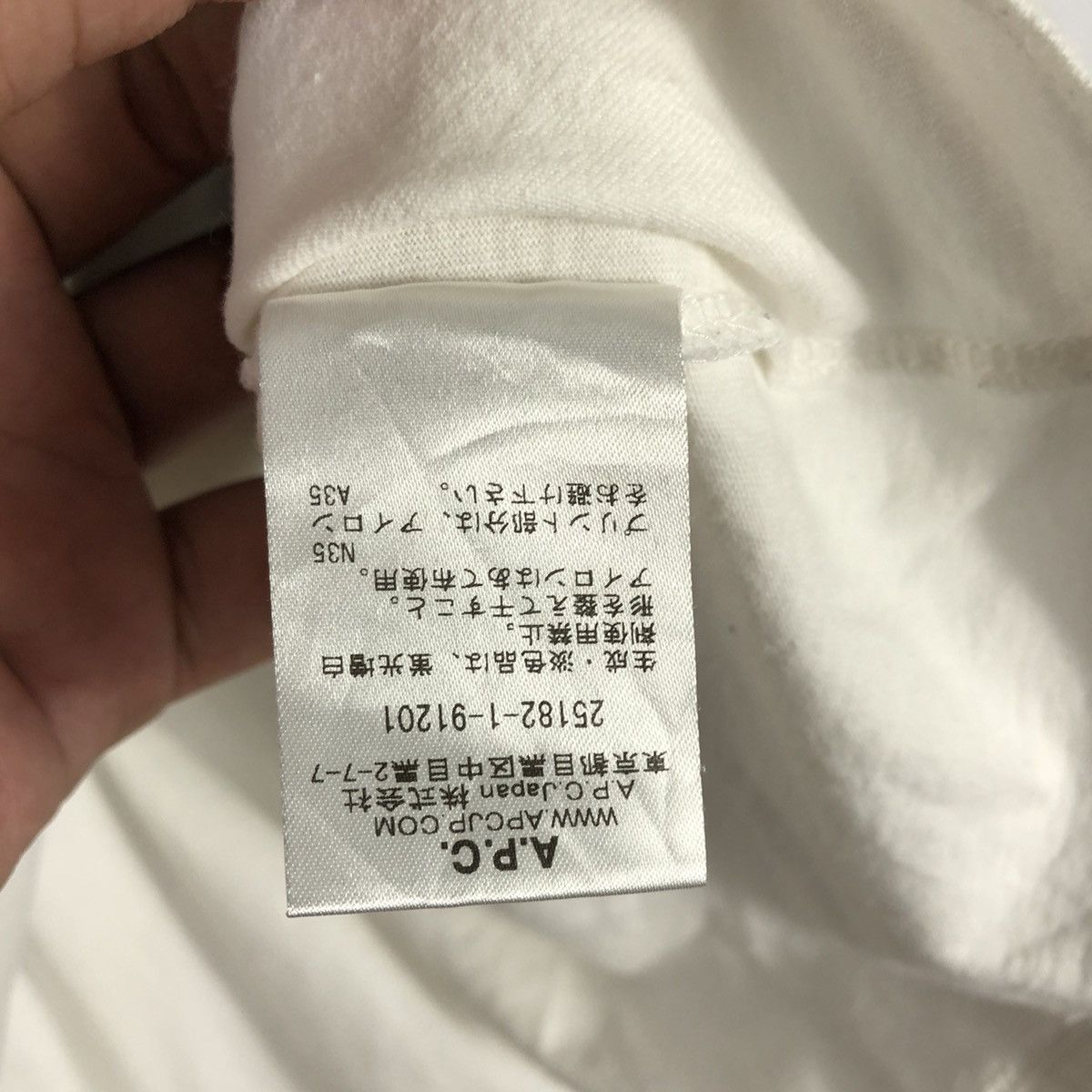 A.P.C. × Japanese Brand × Vintage Vintage Japanese Brand APC Denim Big Spellout Box Logo Tee Size US XXS / EU 40 - 7 Thumbnail