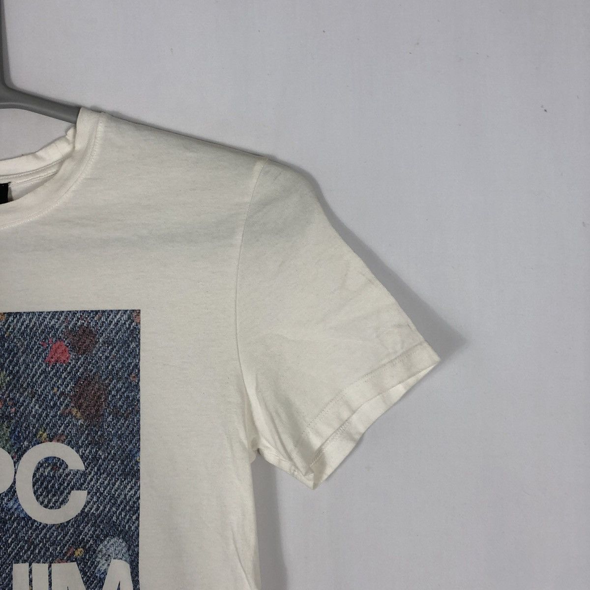 A.P.C. × Japanese Brand × Vintage Vintage Japanese Brand APC Denim Big Spellout Box Logo Tee Size US XXS / EU 40 - 4 Thumbnail