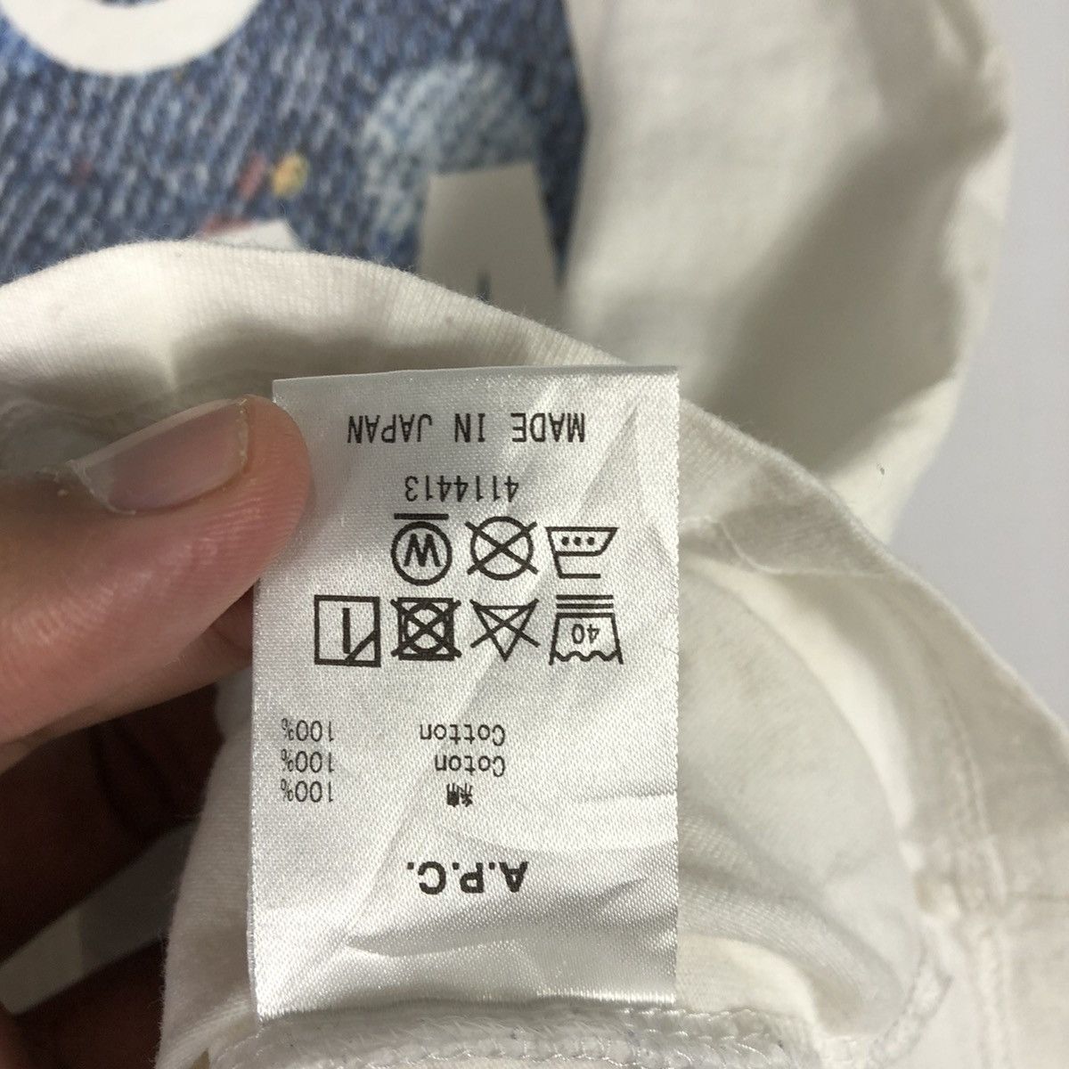 A.P.C. × Japanese Brand × Vintage Vintage Japanese Brand APC Denim Big Spellout Box Logo Tee Size US XXS / EU 40 - 8 Thumbnail