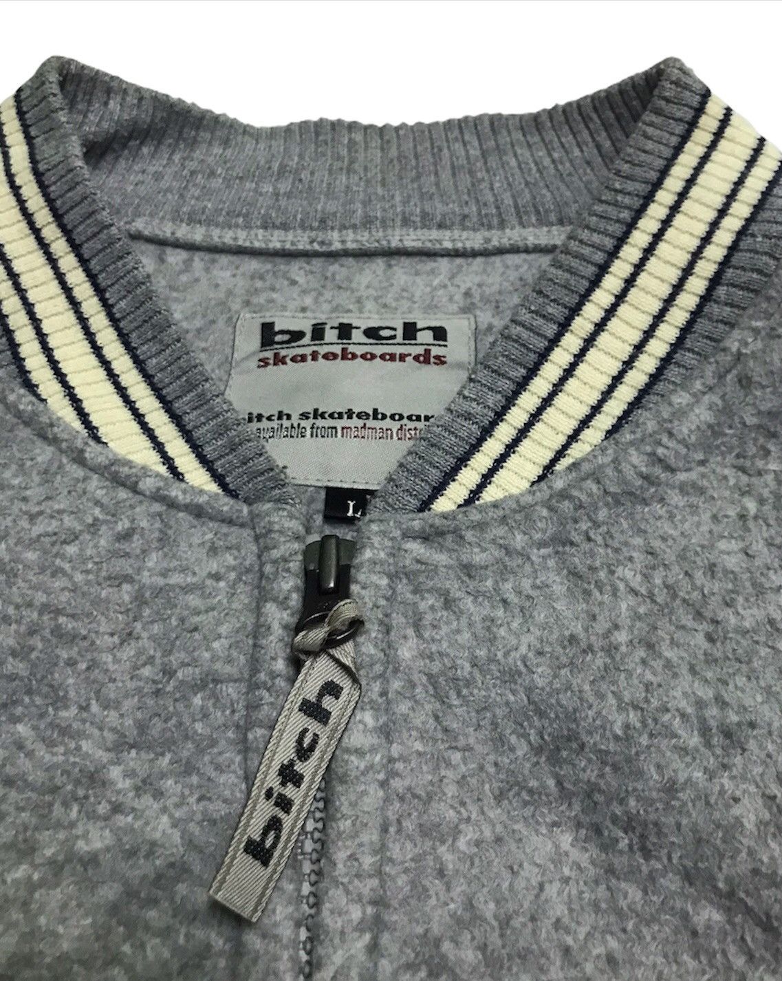 Vintage vintage Bitch skateboard fleece jacket Size US L / EU 52-54 / 3 - 3 Thumbnail
