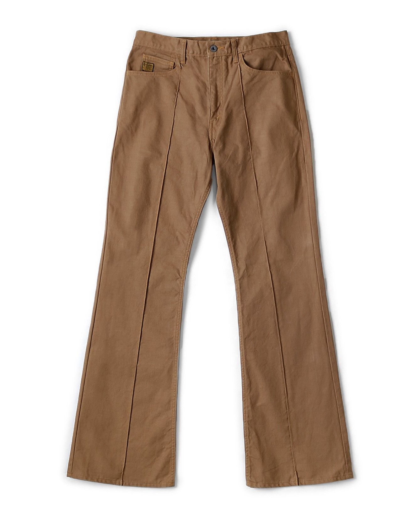 image of Kapital Canvas 5P Rat Flare Pants 36Inch in Golden Brown, Men's