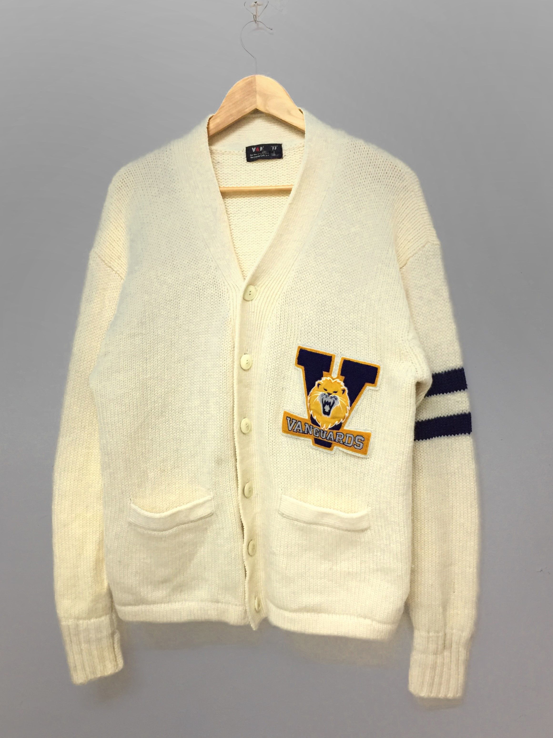 Japanese Brand × Van Vintage VAN JAC VanGuard Lion patch cable knit 100% wool Size US L / EU 52-54 / 3 - 2 Thumbnail