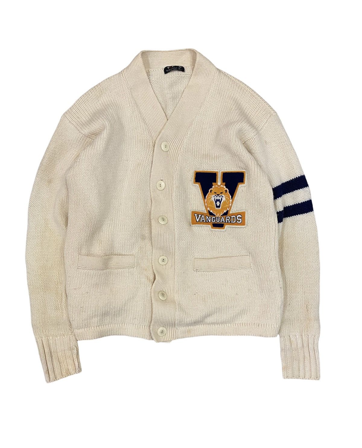 Japanese Brand × Van Vintage VAN JAC VanGuard Lion patch cable knit 100% wool Size US L / EU 52-54 / 3 - 1 Thumbnail