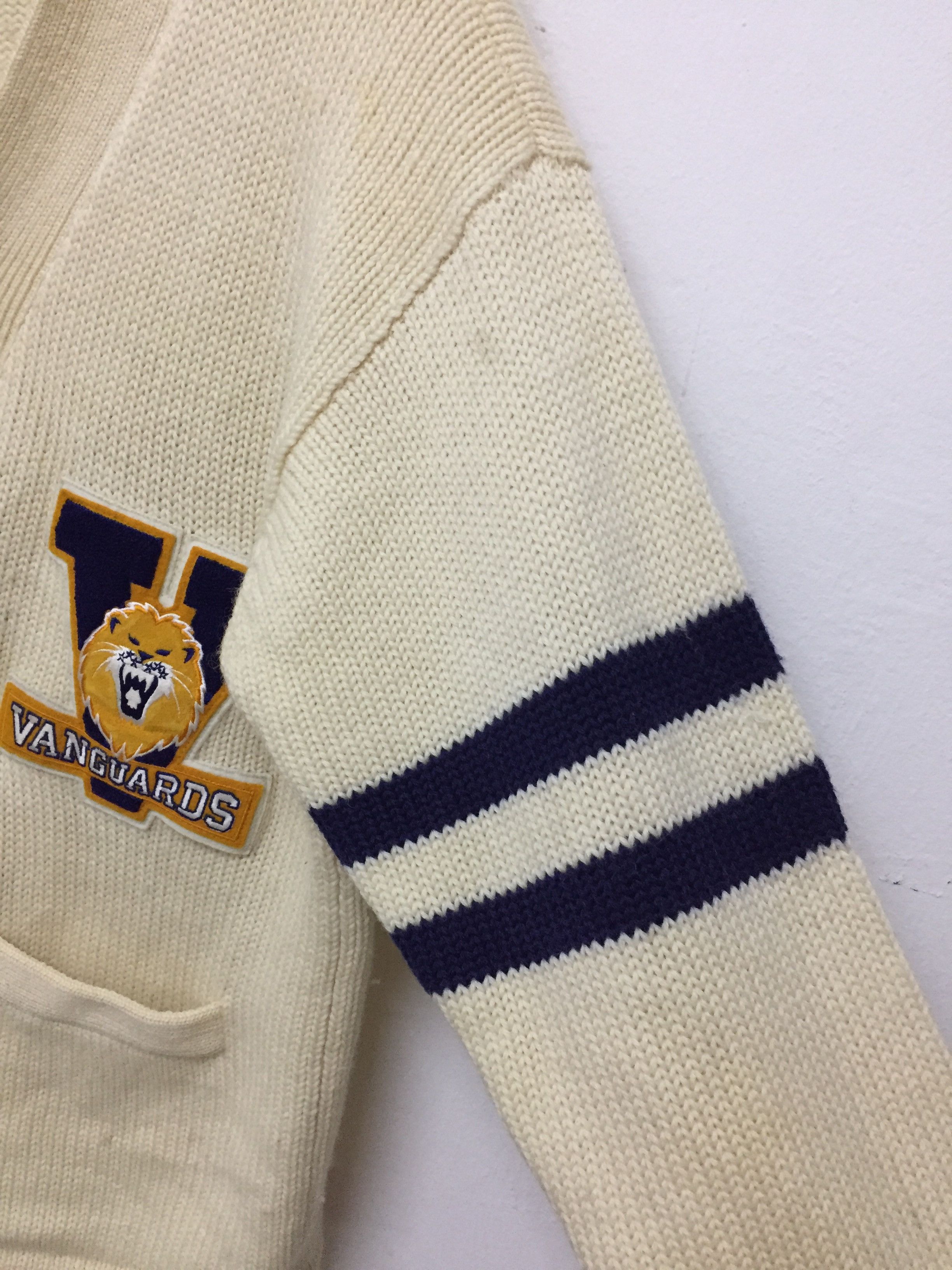 Japanese Brand × Van Vintage VAN JAC VanGuard Lion patch cable knit 100% wool Size US L / EU 52-54 / 3 - 6 Thumbnail