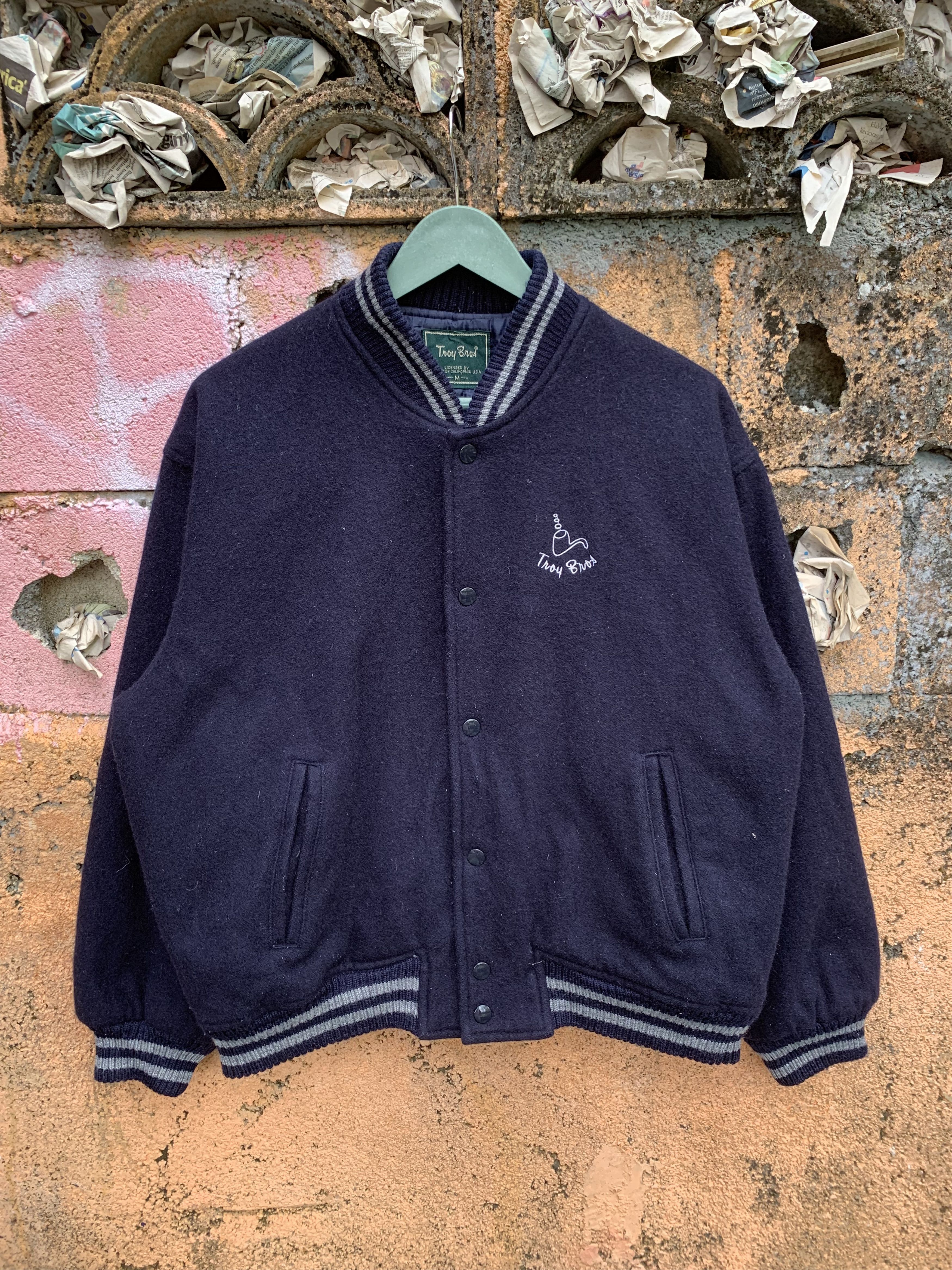 Vintage Vintage Troy Bros Wool Varsity Jacket Size US M / EU 48-50 / 2 - 1 Thumbnail