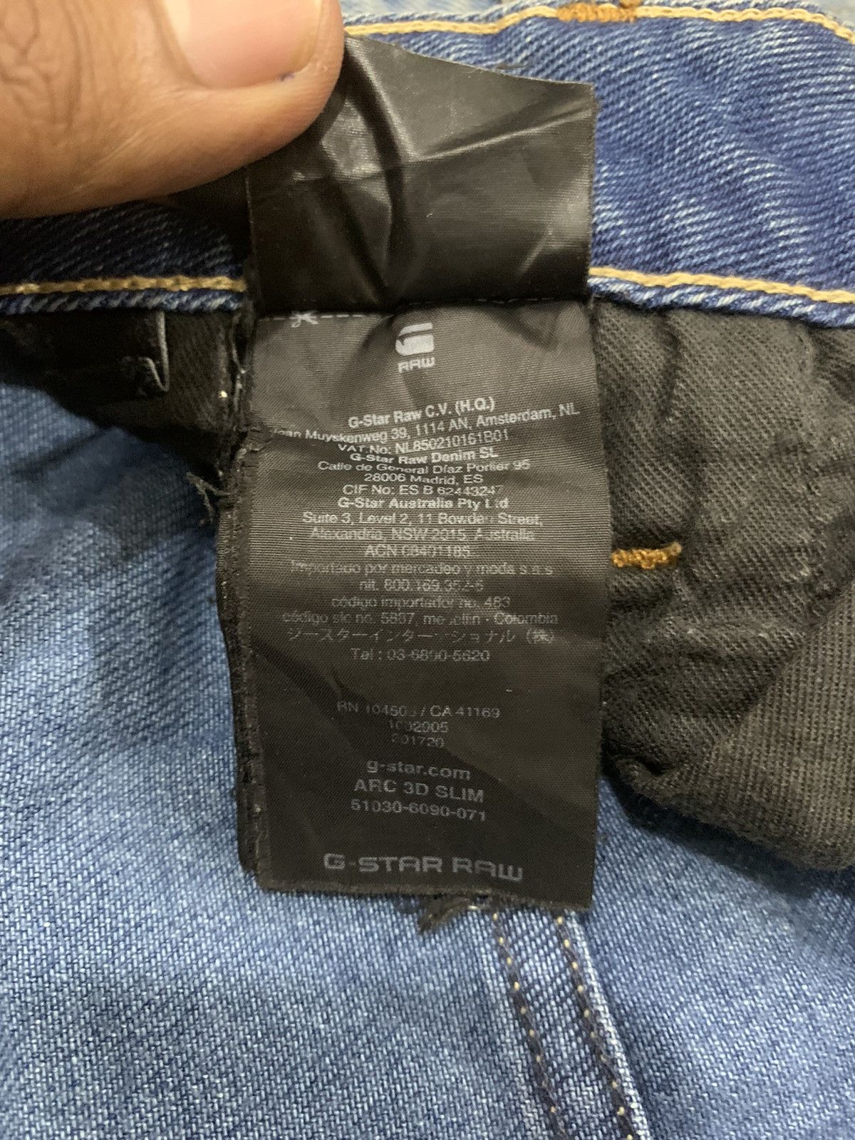 G-Star × Vintage G STAR RAW Vintage Denim 3D Arc Slim Cleg Rider Biker Jeans Size US 34 / EU 50 - 23 Thumbnail