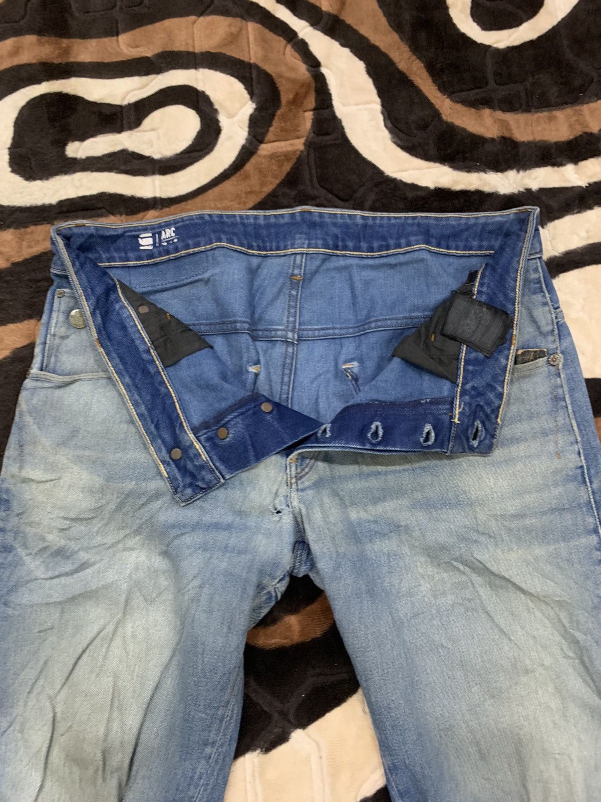 G-Star × Vintage G STAR RAW Vintage Denim 3D Arc Slim Cleg Rider Biker Jeans Size US 34 / EU 50 - 18 Thumbnail