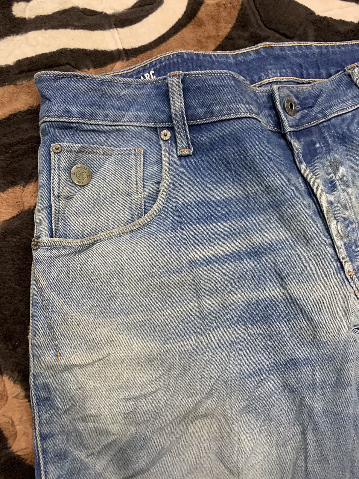 G-Star × Vintage G STAR RAW Vintage Denim 3D Arc Slim Cleg Rider Biker Jeans Size US 34 / EU 50 - 6 Thumbnail