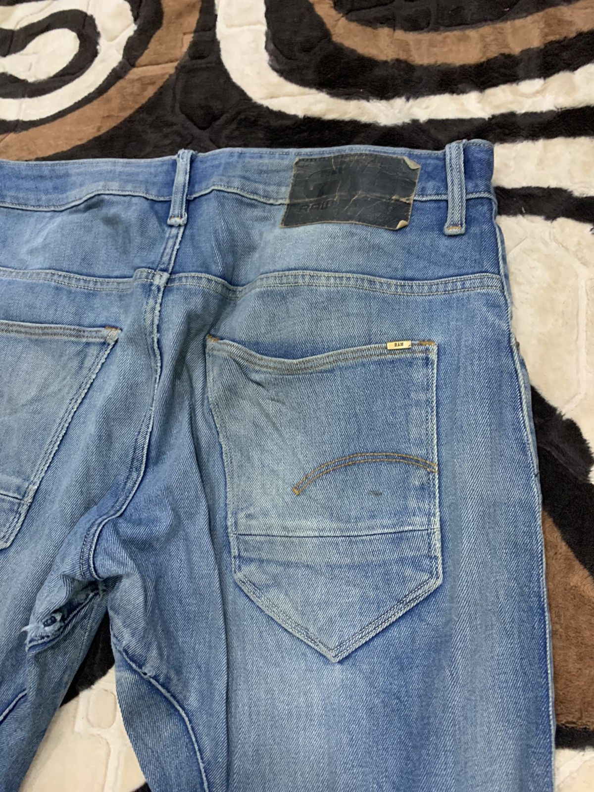 G-Star × Vintage G STAR RAW Vintage Denim 3D Arc Slim Cleg Rider Biker Jeans Size US 34 / EU 50 - 15 Thumbnail