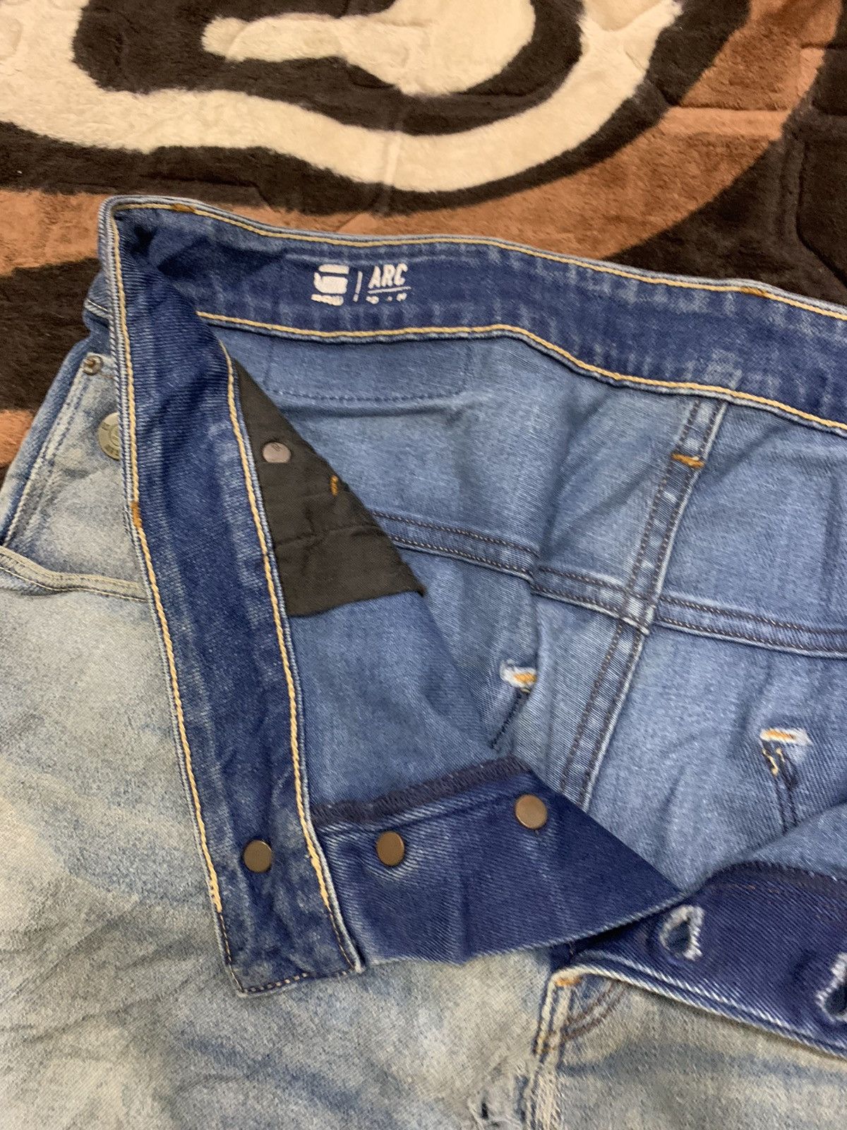 G-Star × Vintage G STAR RAW Vintage Denim 3D Arc Slim Cleg Rider Biker Jeans Size US 34 / EU 50 - 19 Thumbnail