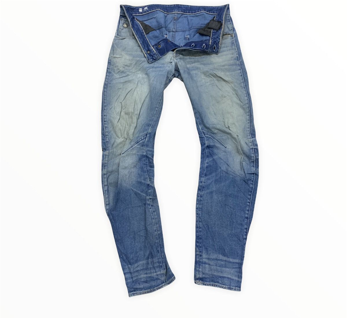 G-Star × Vintage G STAR RAW Vintage Denim 3D Arc Slim Cleg Rider Biker Jeans Size US 34 / EU 50 - 3 Thumbnail