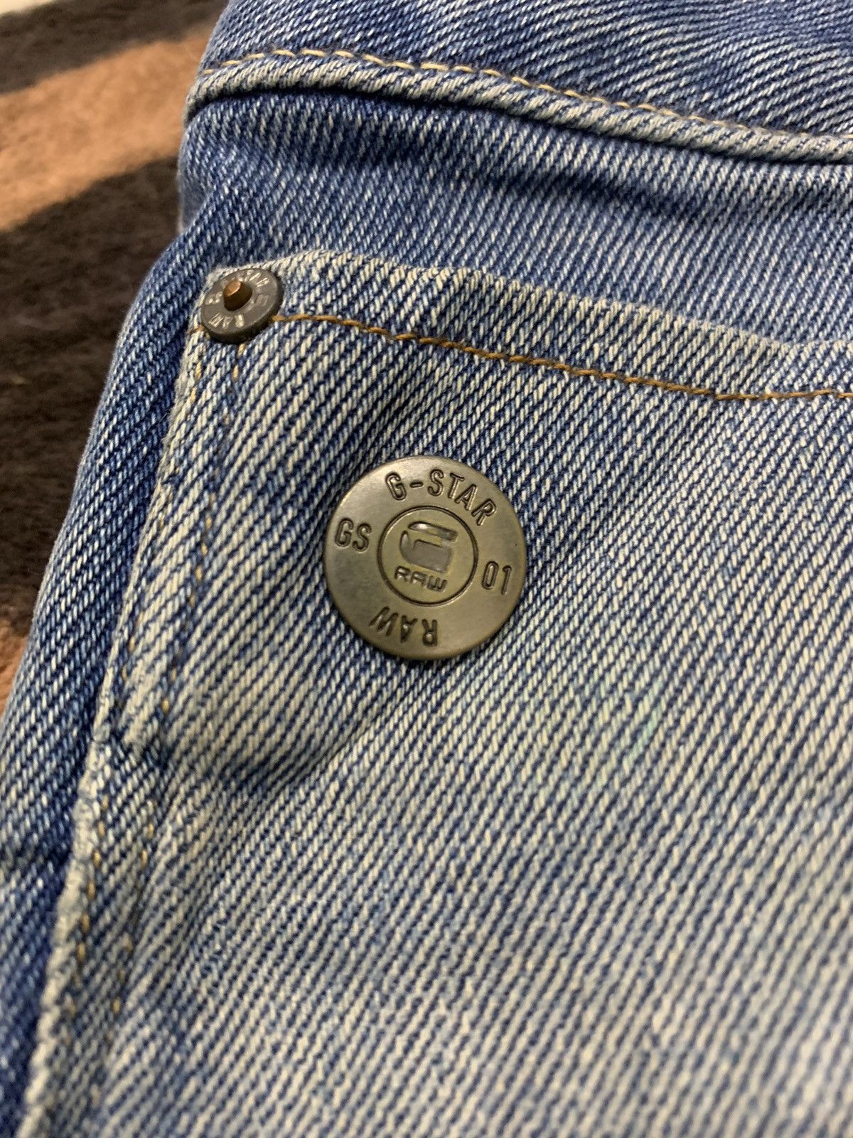 G-Star × Vintage G STAR RAW Vintage Denim 3D Arc Slim Cleg Rider Biker Jeans Size US 34 / EU 50 - 8 Thumbnail