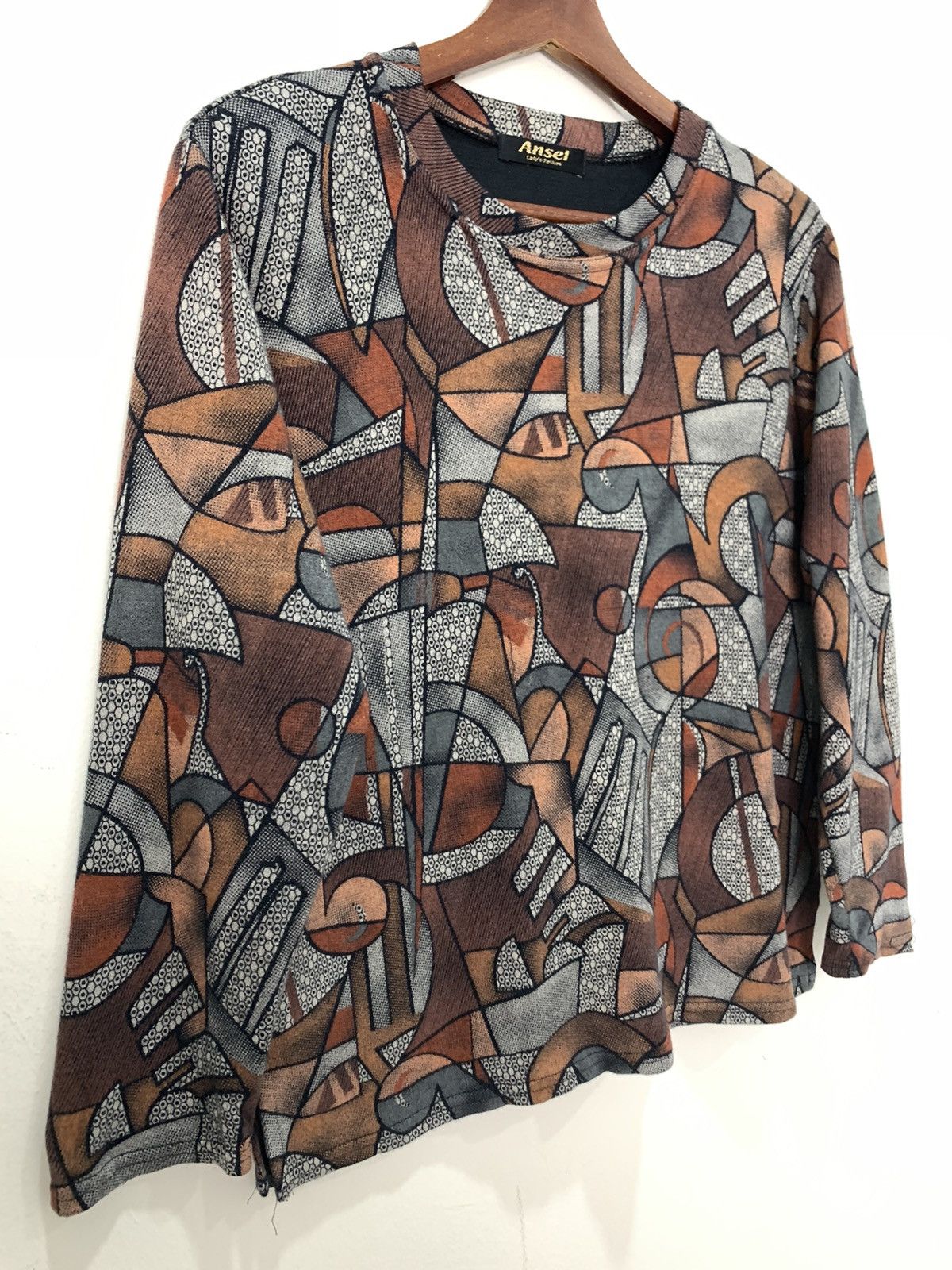 Japanese Brand ANSEL Mosaic Paislee Art Patten Fullprint Strech Sweatshirt Size M / US 6-8 / IT 42-44 - 4 Thumbnail