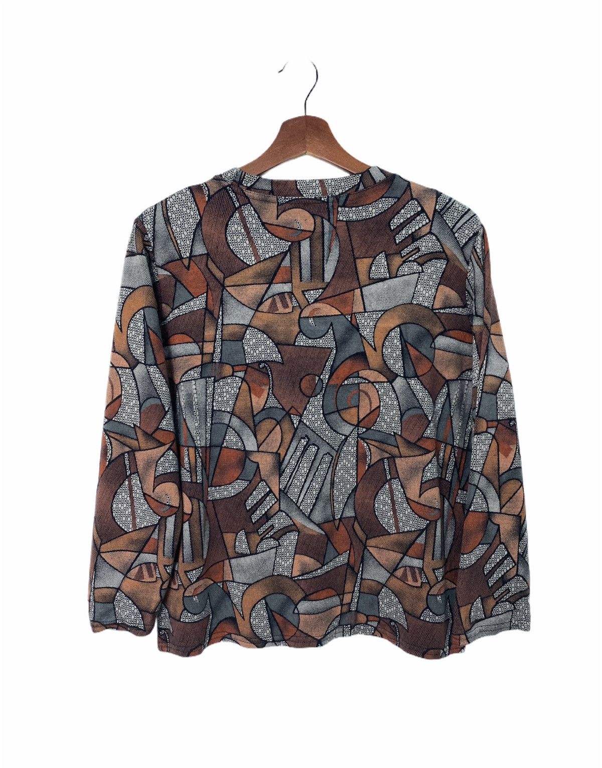 Japanese Brand ANSEL Mosaic Paislee Art Patten Fullprint Strech Sweatshirt Size M / US 6-8 / IT 42-44 - 2 Thumbnail