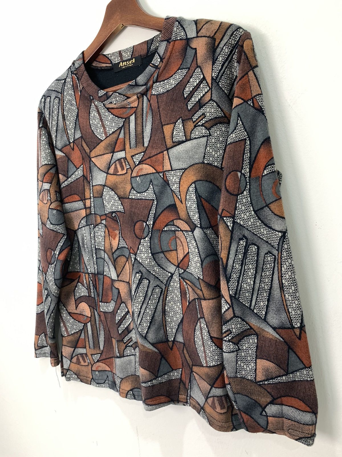 Japanese Brand ANSEL Mosaic Paislee Art Patten Fullprint Strech Sweatshirt Size M / US 6-8 / IT 42-44 - 5 Thumbnail