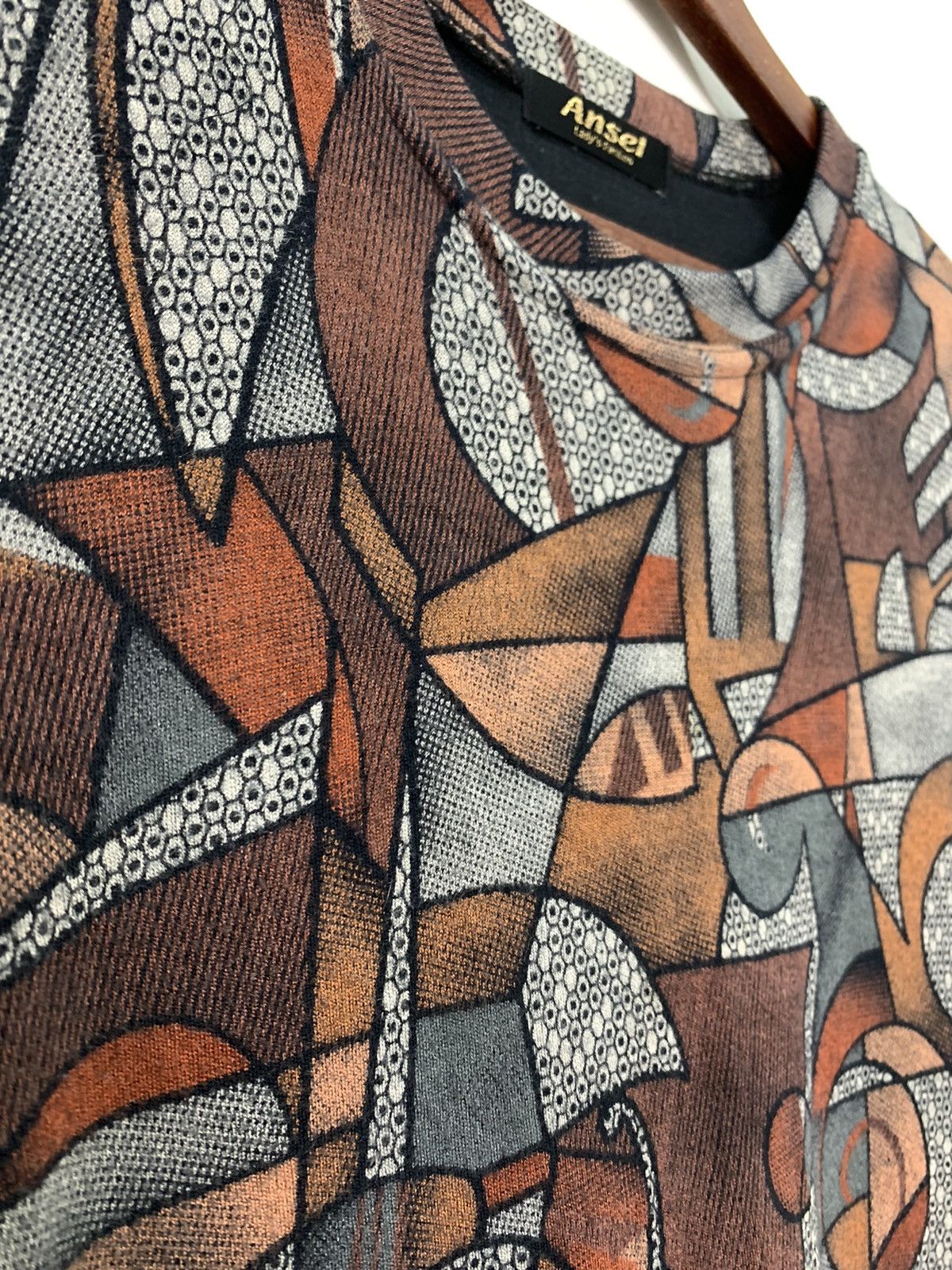 Japanese Brand ANSEL Mosaic Paislee Art Patten Fullprint Strech Sweatshirt Size M / US 6-8 / IT 42-44 - 7 Thumbnail