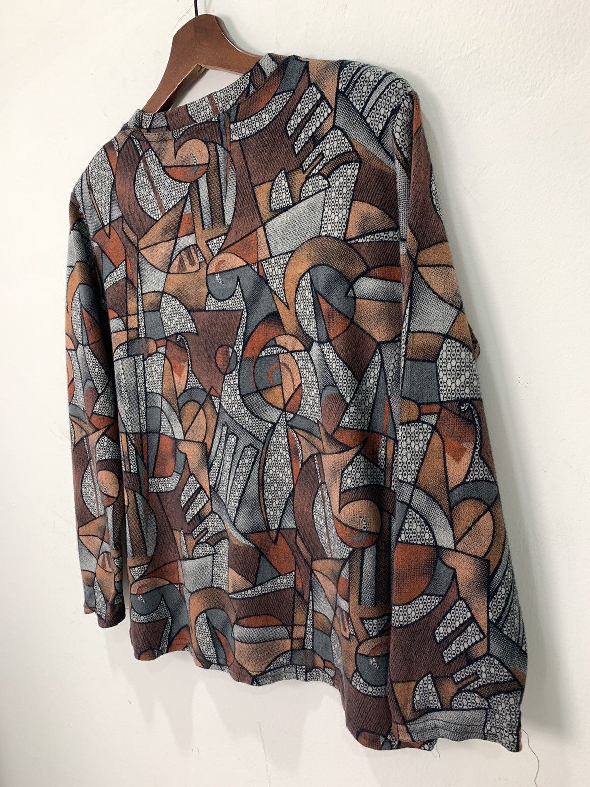 Japanese Brand ANSEL Mosaic Paislee Art Patten Fullprint Strech Sweatshirt Size M / US 6-8 / IT 42-44 - 9 Thumbnail