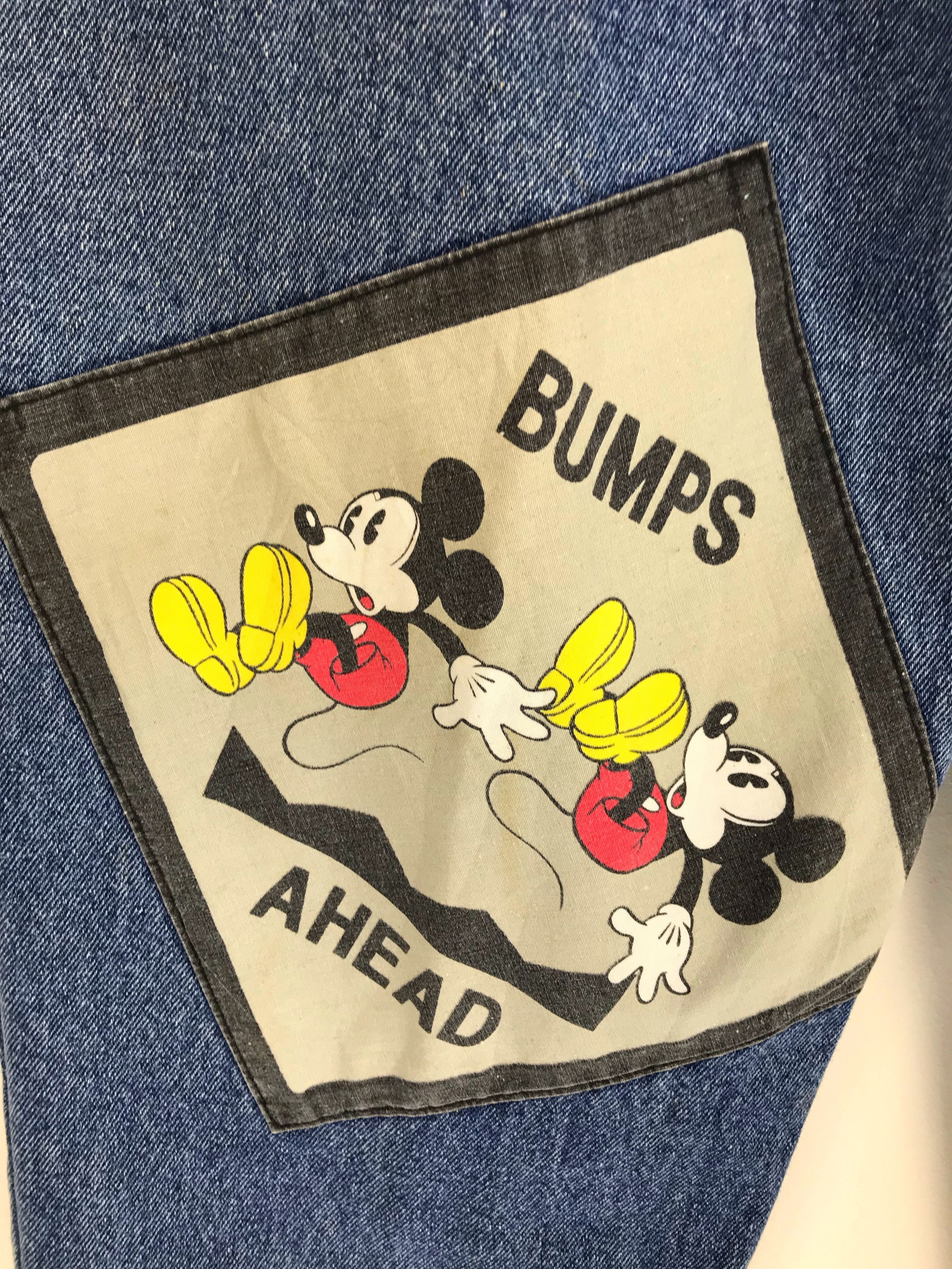 Mickey Mouse Vintage 80s MICKEY MOUSE Patches Denim Jeans Size US 29 - 14 Thumbnail