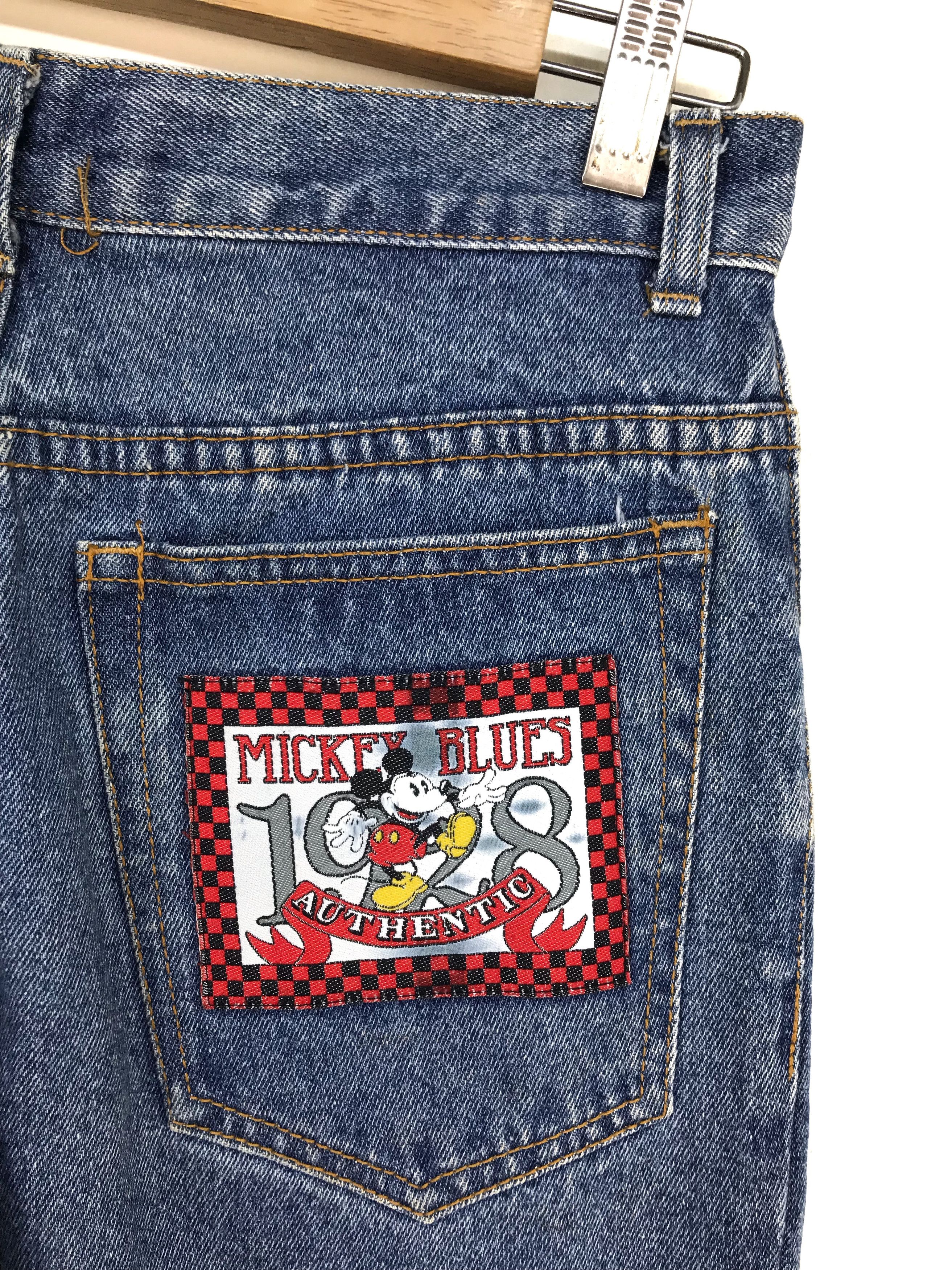 Mickey Mouse Vintage 80s MICKEY MOUSE Patches Denim Jeans Size US 29 - 13 Thumbnail