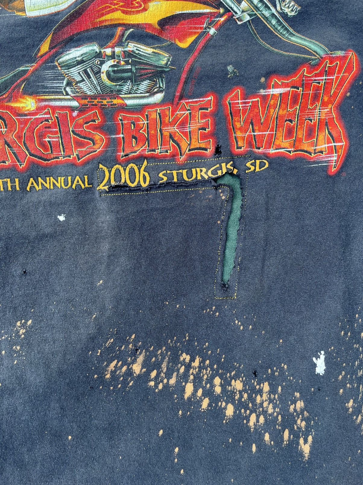 Harley Davidson × Vintage Custom Harley Davidson T-Shirt Distressed Sun Faded 2006 Size US XL / EU 56 / 4 - 4 Thumbnail