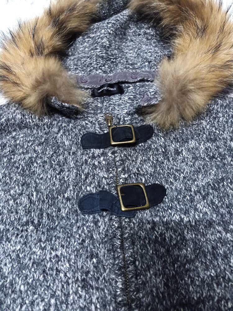 Cloak × Japanese Brand × Vintage GRAND TABLE KNIT WOOL CAPES FUR HOODIE FOR GIRLL Size US L / EU 52-54 / 3 - 3 Thumbnail