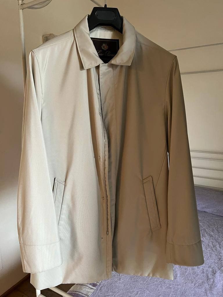 Pre-owned Loro Piana Storm System Coat Jacket In Grey White