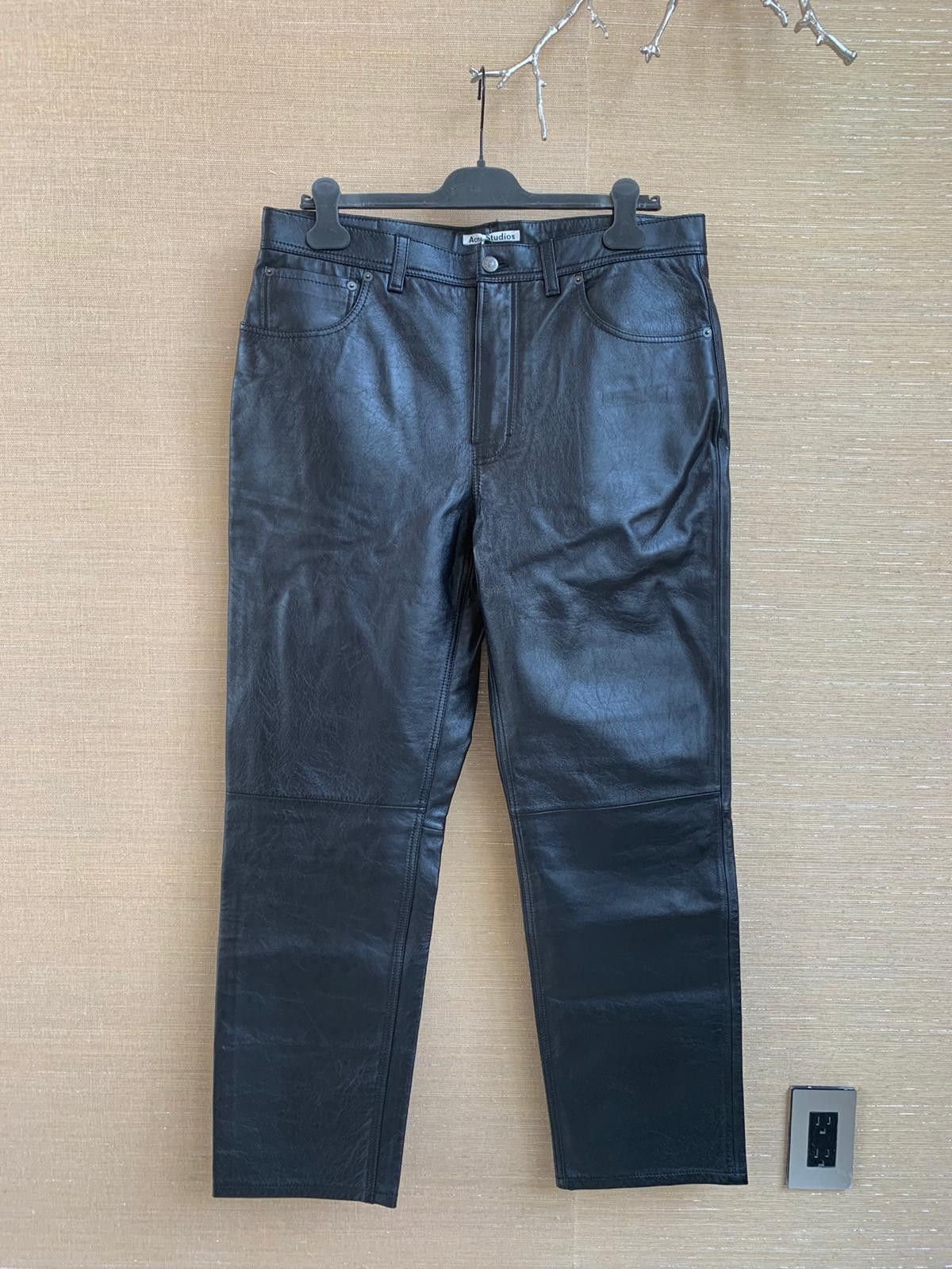 image of Acne Studios Leather Trousers In Black, Men's (Size 36)