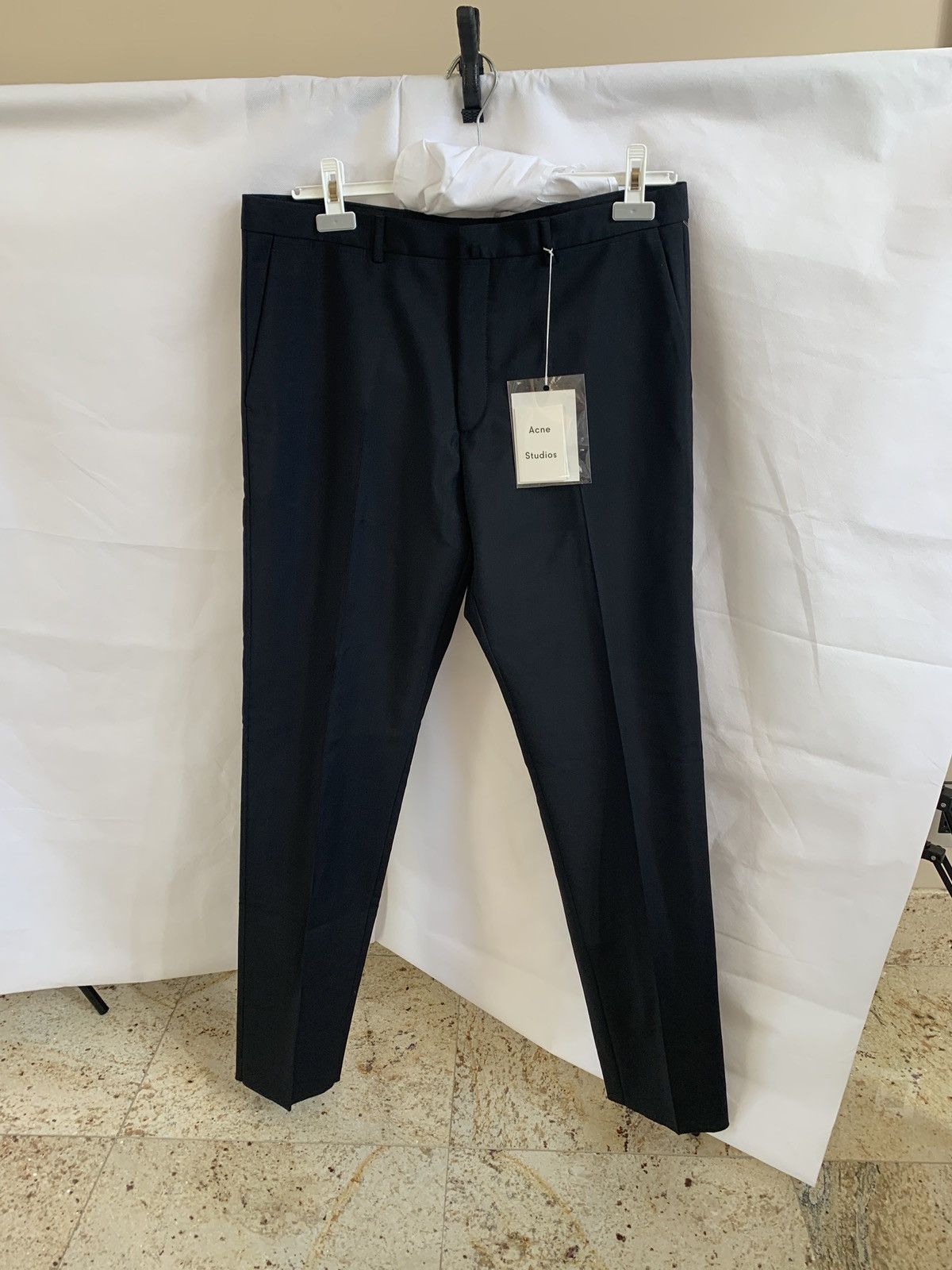 Image of Acne Studios Boden T Wool & Mohair Pants In Black, Men's (Size 38)