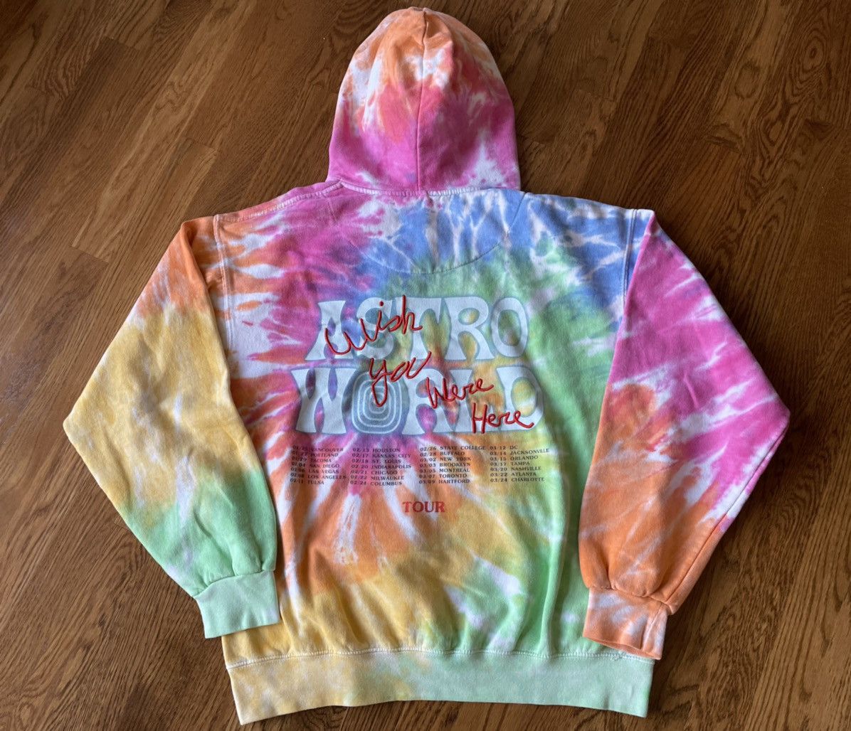 Travis Scott Medium Rainbow Tour Astroworld Festival Tie Dye Hoodie Tee Size US M / EU 48-50 / 2 - 2 Thumbnail