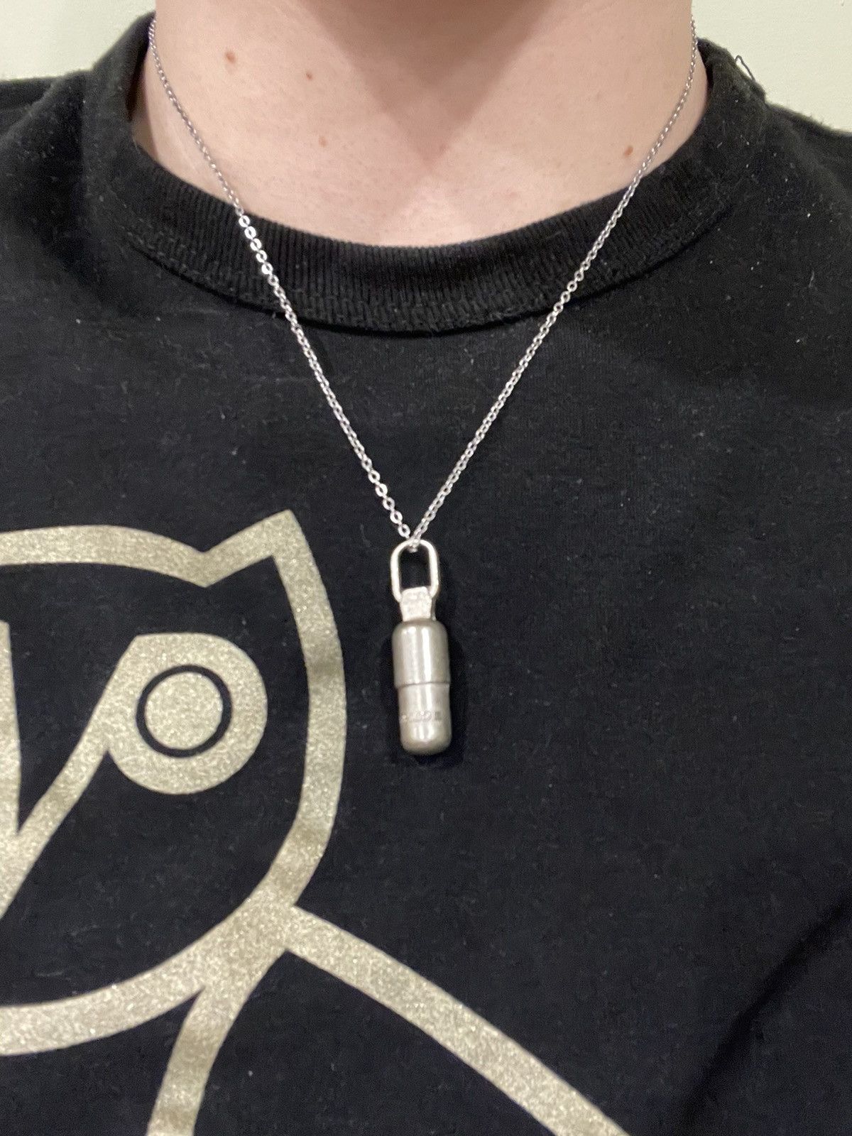 Rhude Rhude Pill Pendant Silver Roll Chain Necklace Size ONE SIZE - 5 Thumbnail