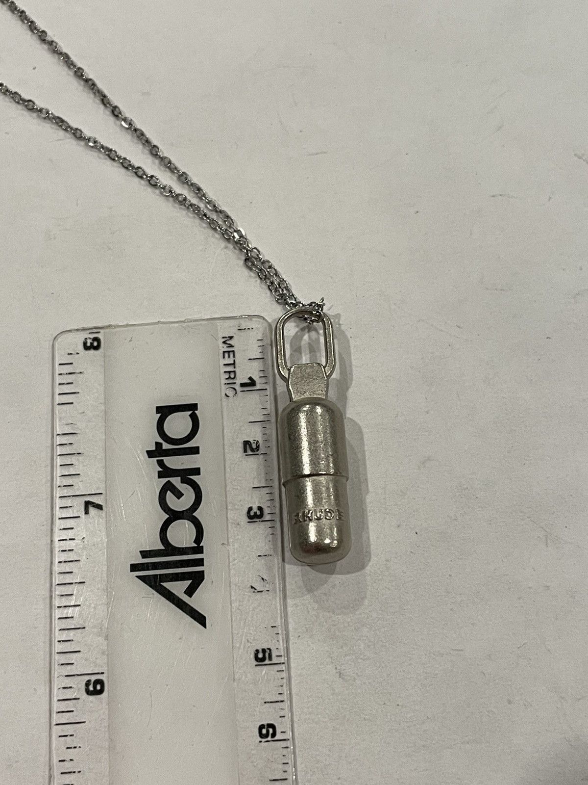 Rhude Rhude Pill Pendant Silver Roll Chain Necklace Size ONE SIZE - 7 Thumbnail