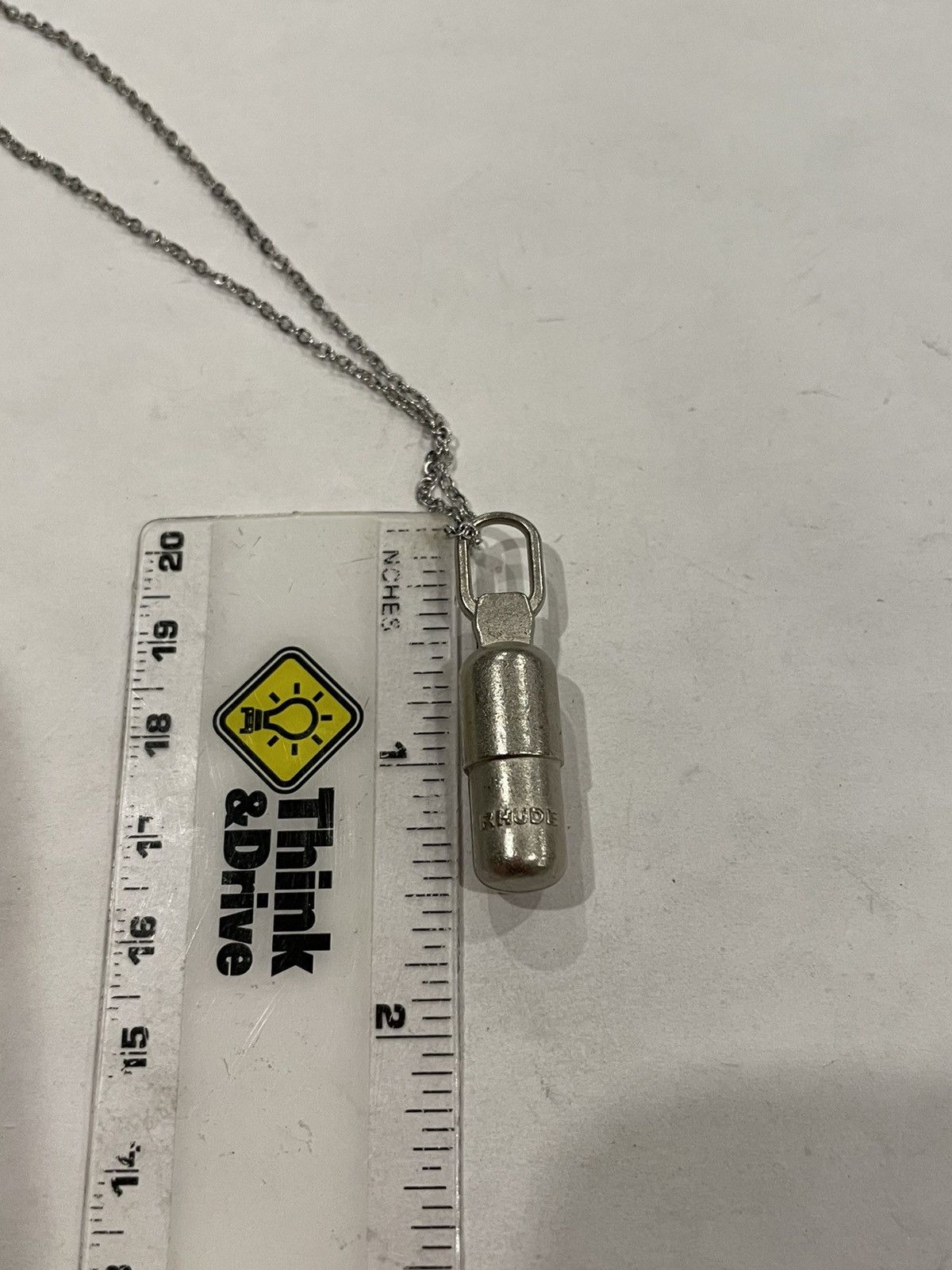 Rhude Rhude Pill Pendant Silver Roll Chain Necklace Size ONE SIZE - 6 Thumbnail