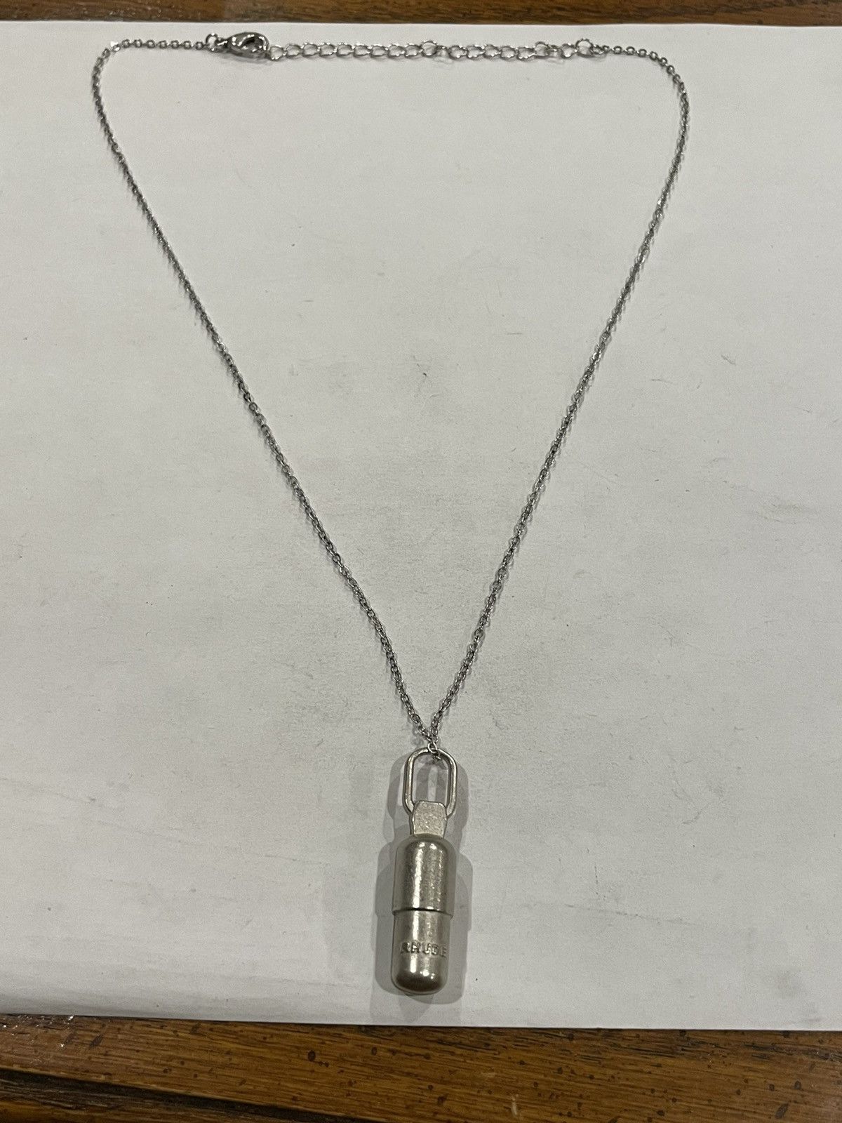 Rhude Rhude Pill Pendant Silver Roll Chain Necklace Size ONE SIZE - 3 Thumbnail