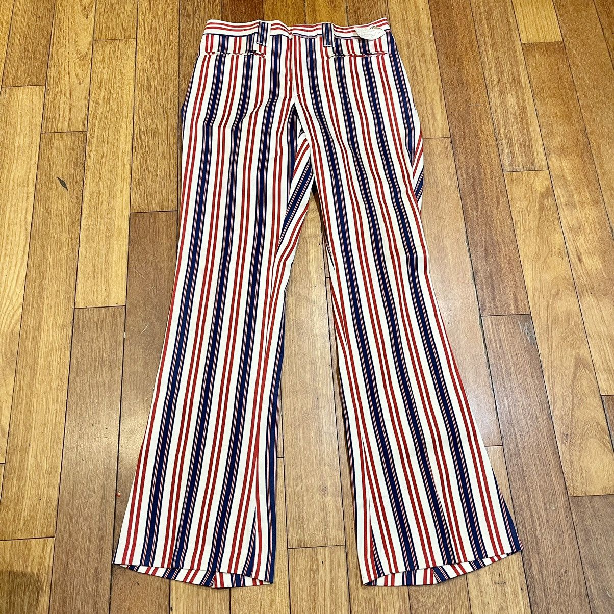 Streetwear × Vintage VINTAGE 60s RED, WHITE AND BLUE STRIPED PANTS — free download