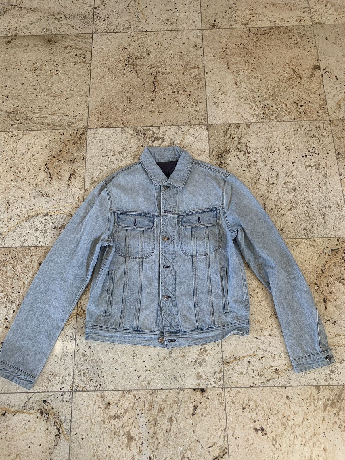 image of Acne Studios Tent Denim Jacket In Light Blue, Men's (Size Medium)