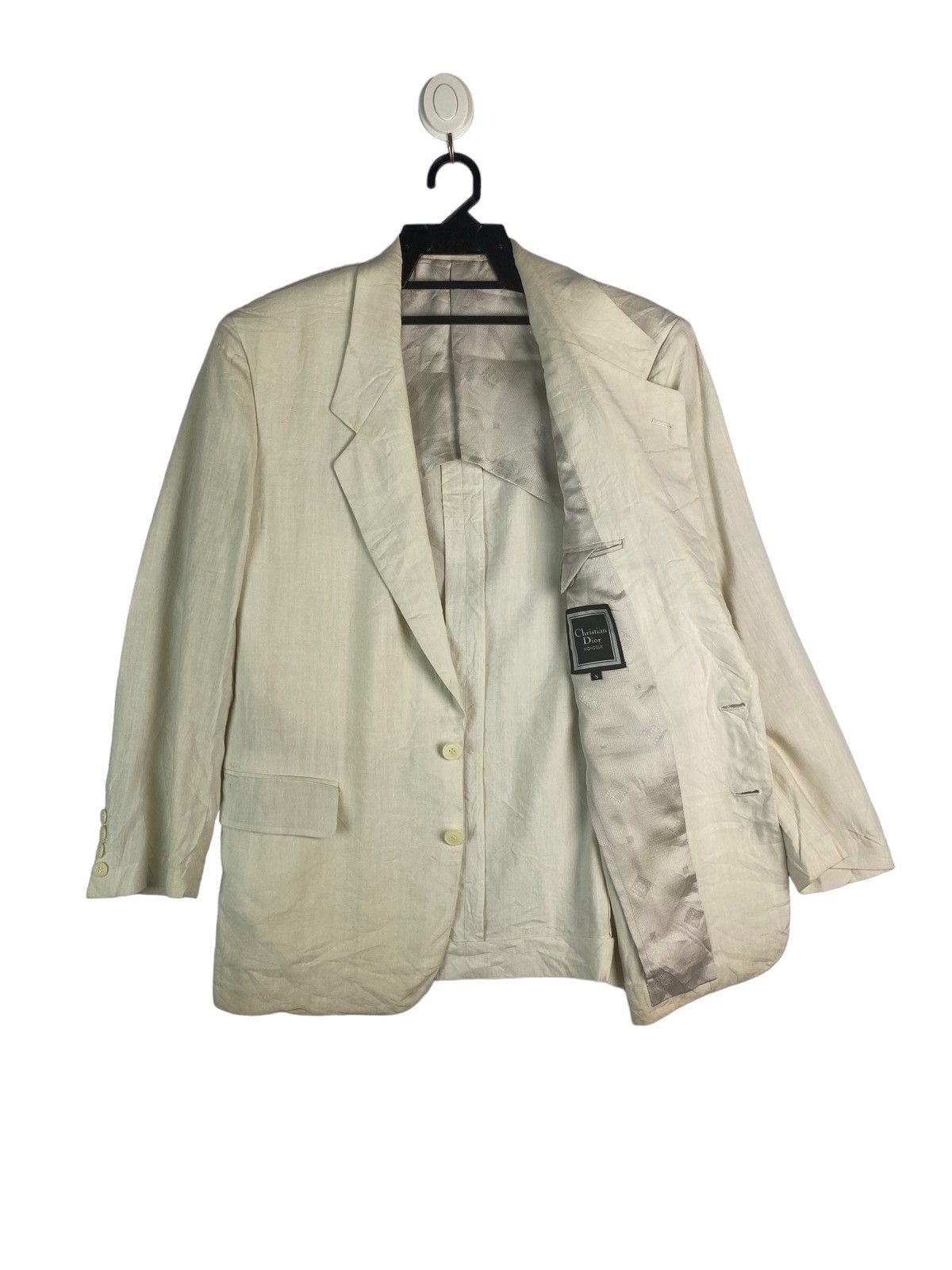 Christian Dior Monsieur × Vintage Vtg 80s CHRISTIAN DIOR cotton blazer coat Size 42S - 1 Thumbnail
