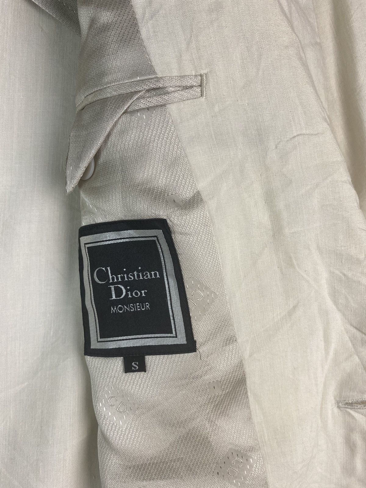 Christian Dior Monsieur × Vintage Vtg 80s CHRISTIAN DIOR cotton blazer coat Size 42S - 3 Thumbnail