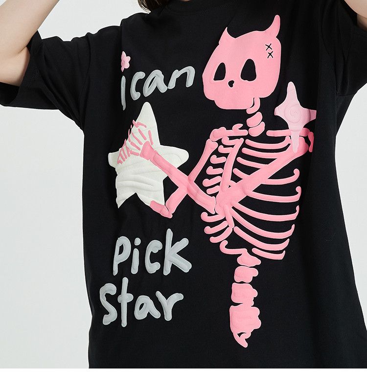 Other Devil Horn Skull Skeleton Stars Funny Graphic T-Shirt Size US L / EU 52-54 / 3 - 2 Thumbnail