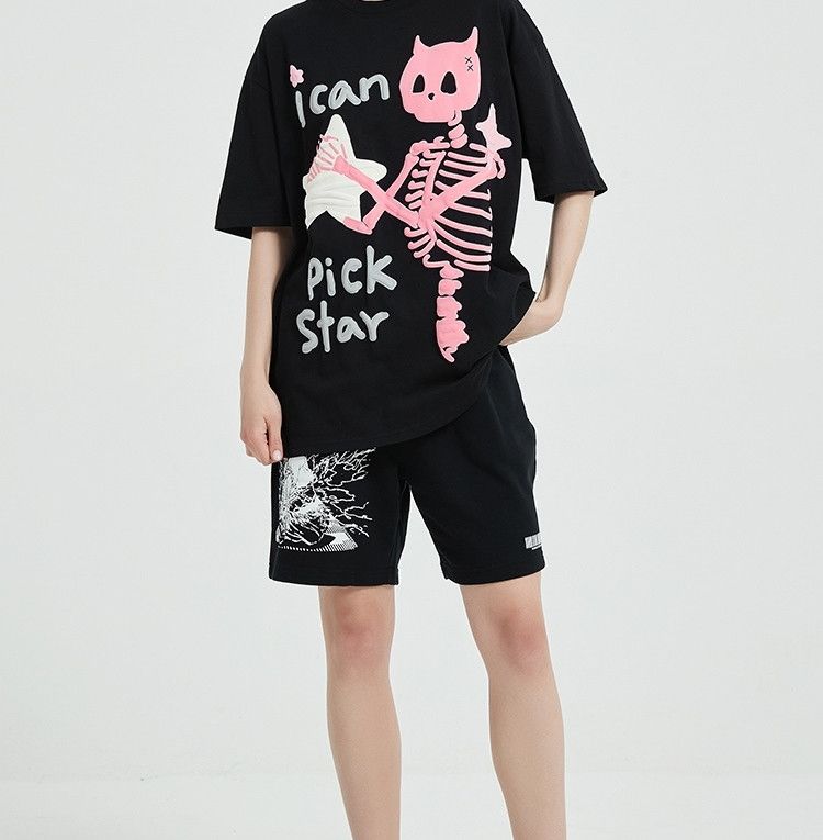 Other Devil Horn Skull Skeleton Stars Funny Graphic T-Shirt Size US M / EU 48-50 / 2 - 5 Thumbnail