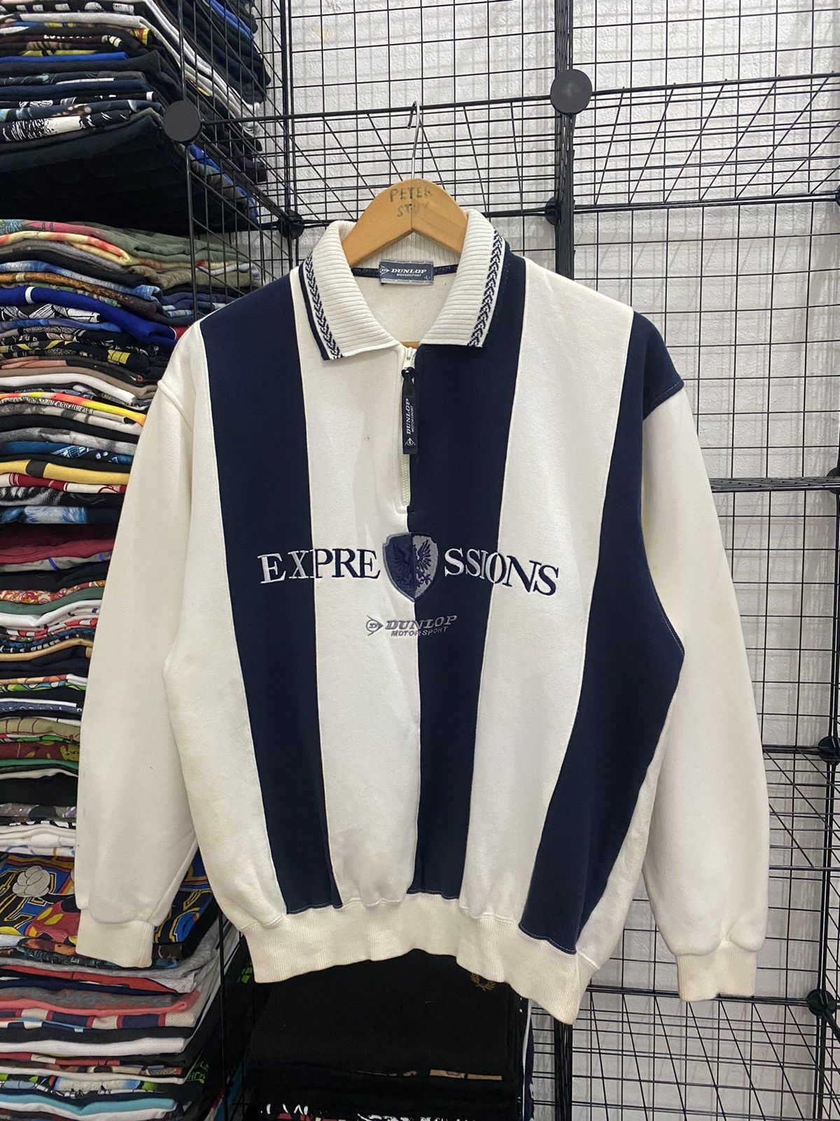 Dunlop × Vintage VINTAGE DUNLOP MOTORSPORT SWEATER NICE DESIGN Size US L / EU 52-54 / 3 - 1 Thumbnail