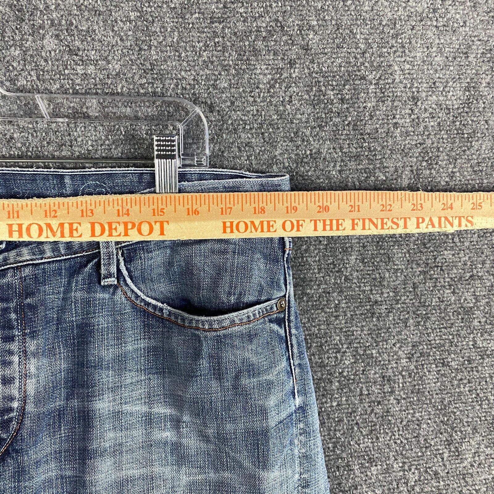 Vintage Earnest Sewn Jeans Men's 38x34 Straight Leg Denim Distressed Size US 38 / EU 54 - 3 Thumbnail