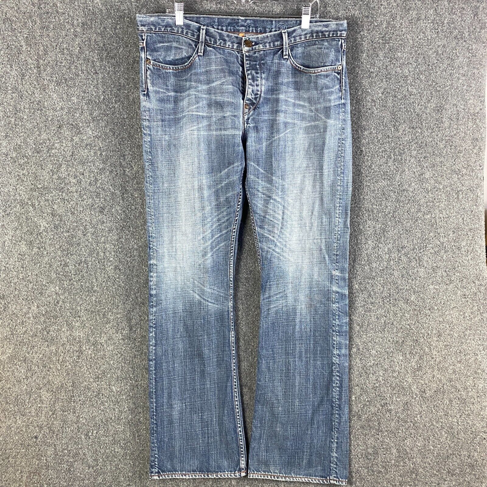 Vintage Earnest Sewn Jeans Men's 38x34 Straight Leg Denim Distressed Size US 38 / EU 54 - 1 Thumbnail
