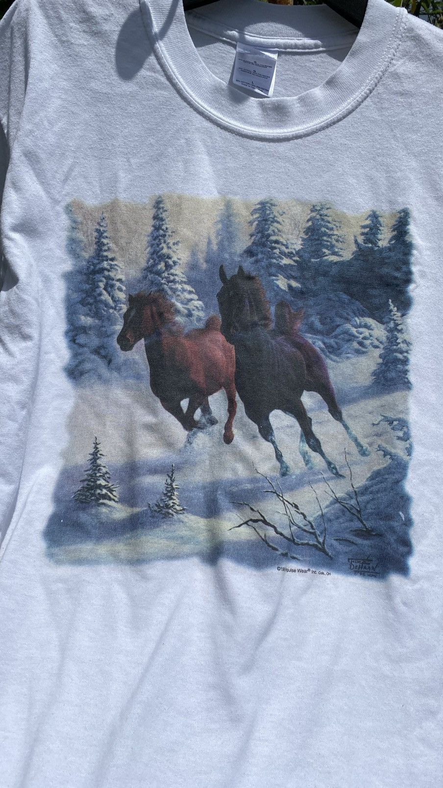 Vintage Chuck DeHaan Impulse Wear Wild Horse Graphic 90s Size US L / EU 52-54 / 3 - 2 Thumbnail