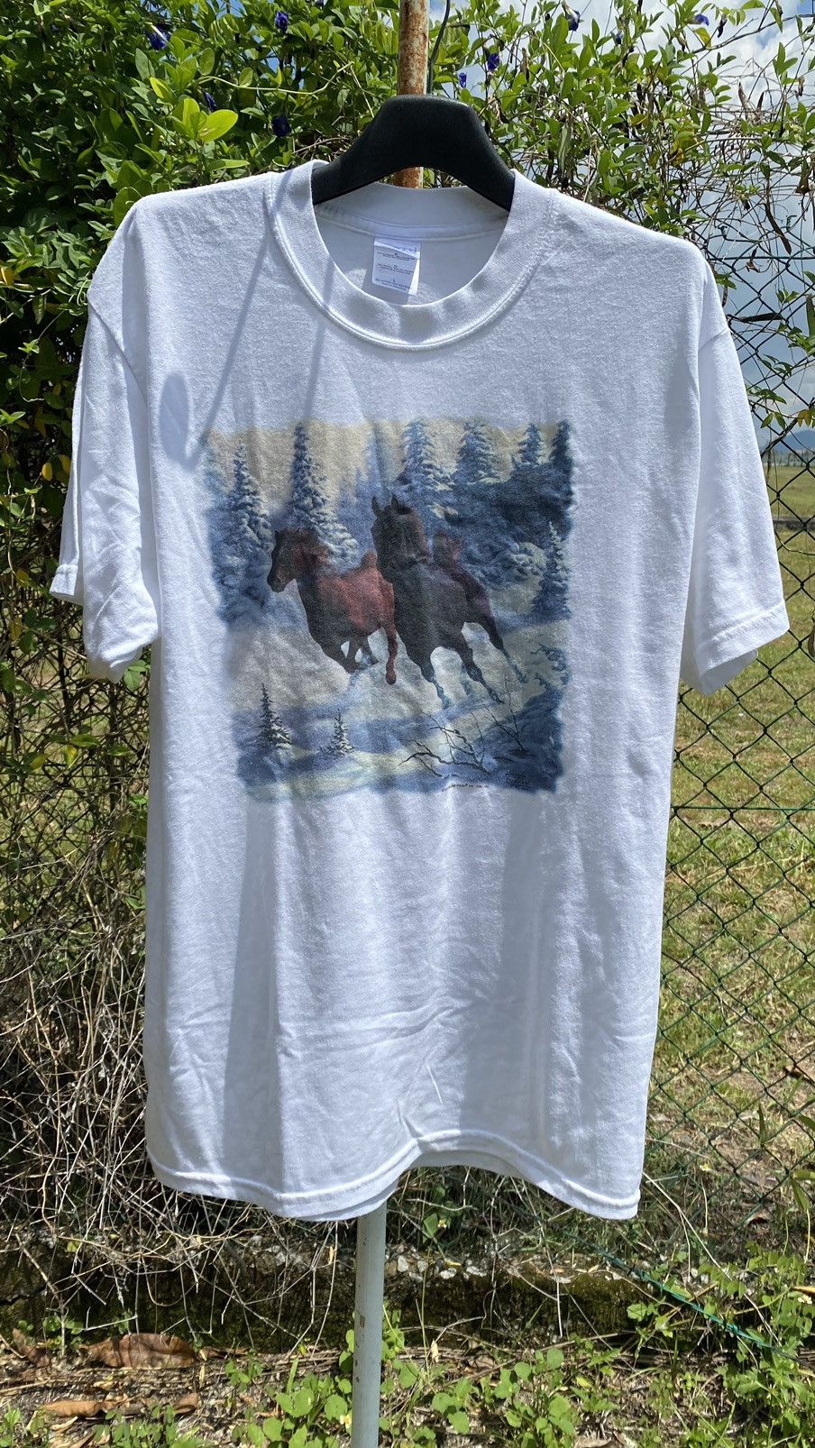 Vintage Chuck DeHaan Impulse Wear Wild Horse Graphic 90s Size US L / EU 52-54 / 3 - 1 Thumbnail