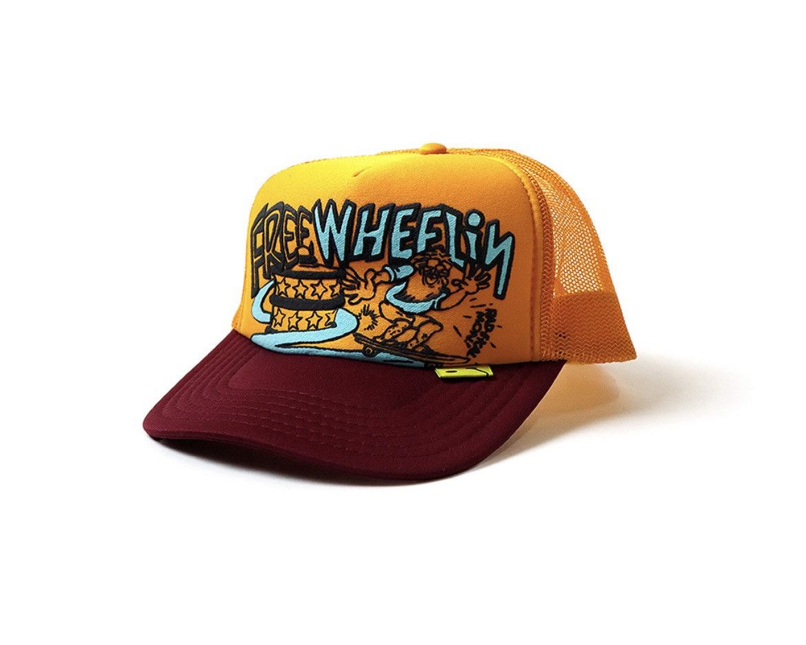 image of Kapital Free Wheelin’ Trucker Hat in Gold, Men's